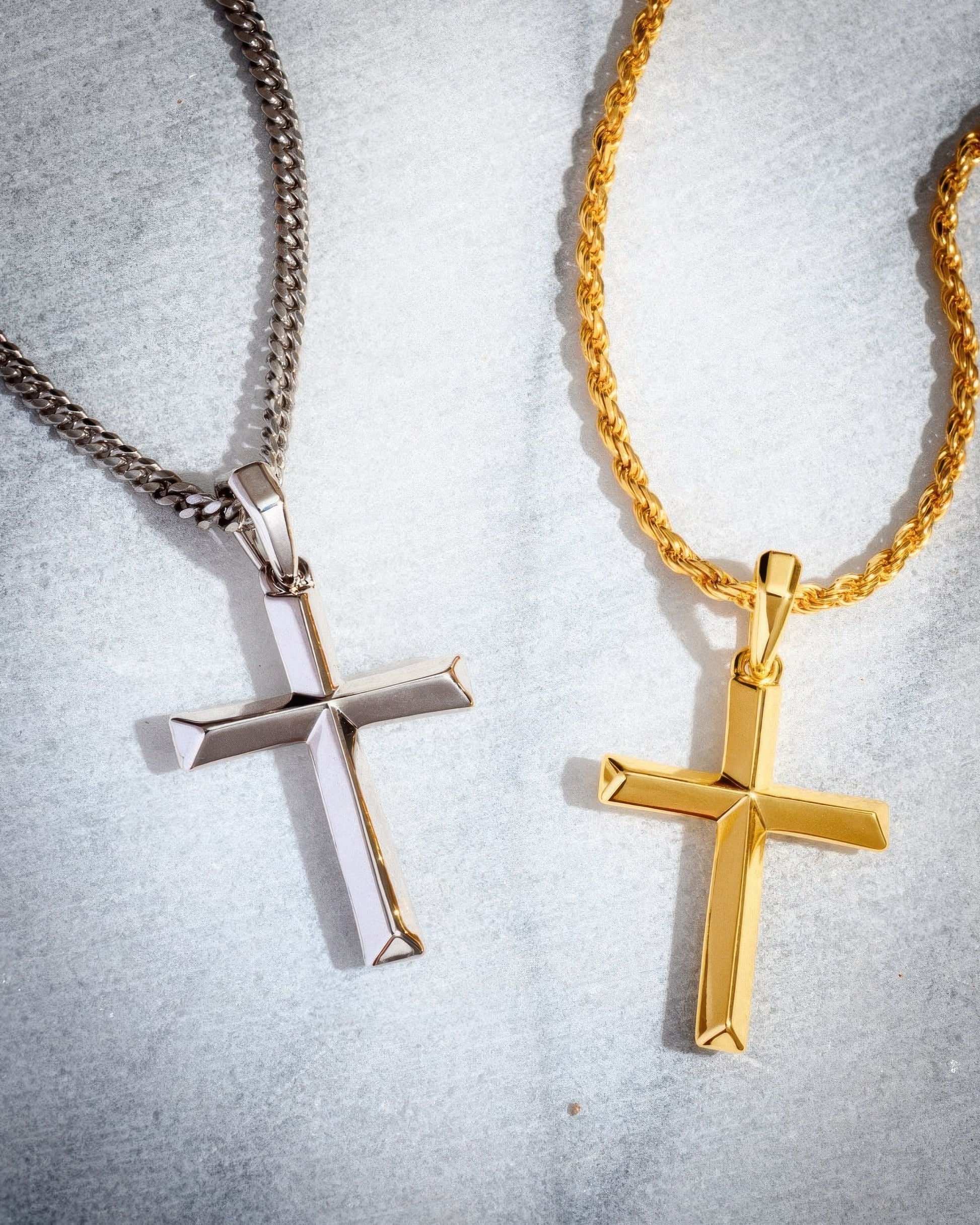 Bevel Cross Pendant