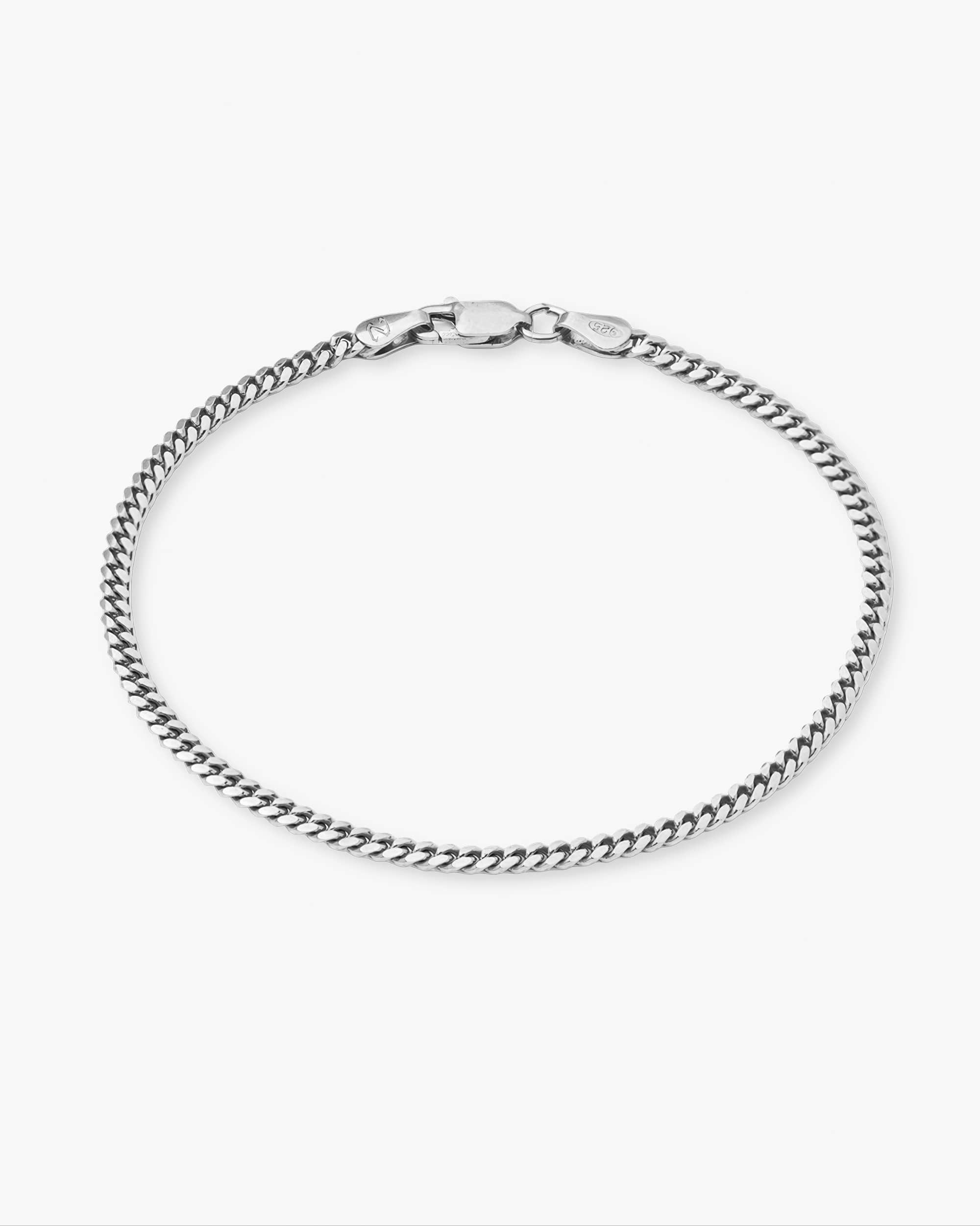 Cuban Link Bracelet - 3mm | Men's Silver Bracelet - DAZZIN