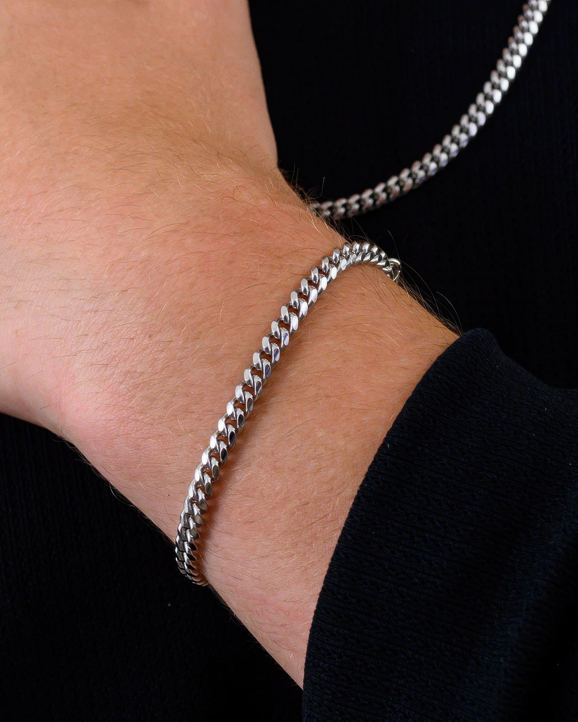 Cuban Link Bracelet 5mm Silver Model