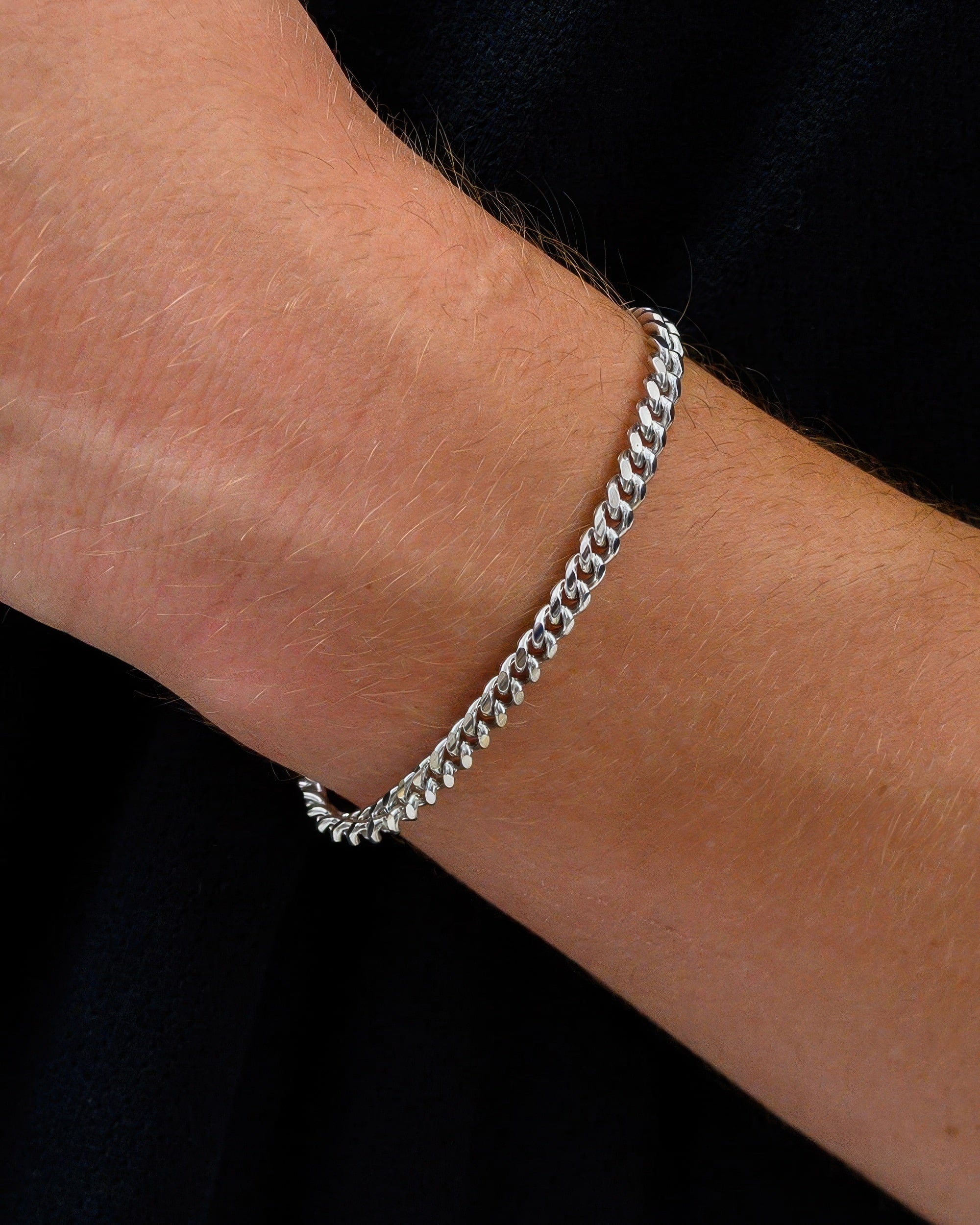 Cuban Link Bracelet 5mm Silver Model2