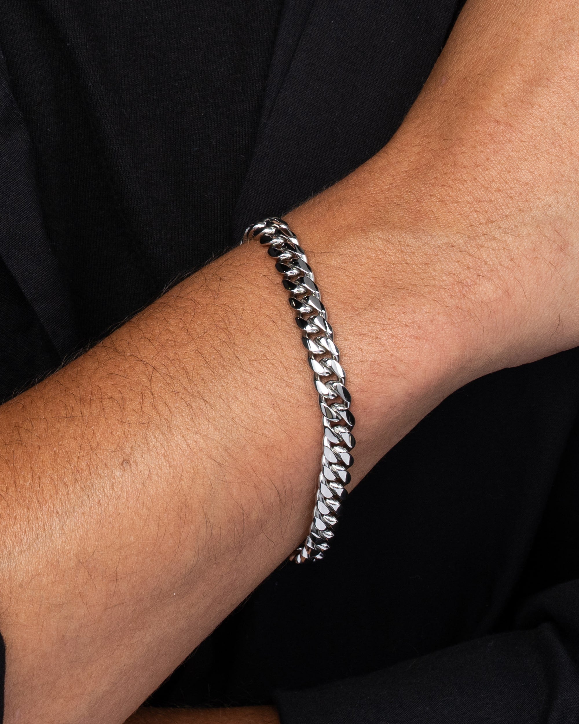 Cuban Link Set 8mm Silver Model4