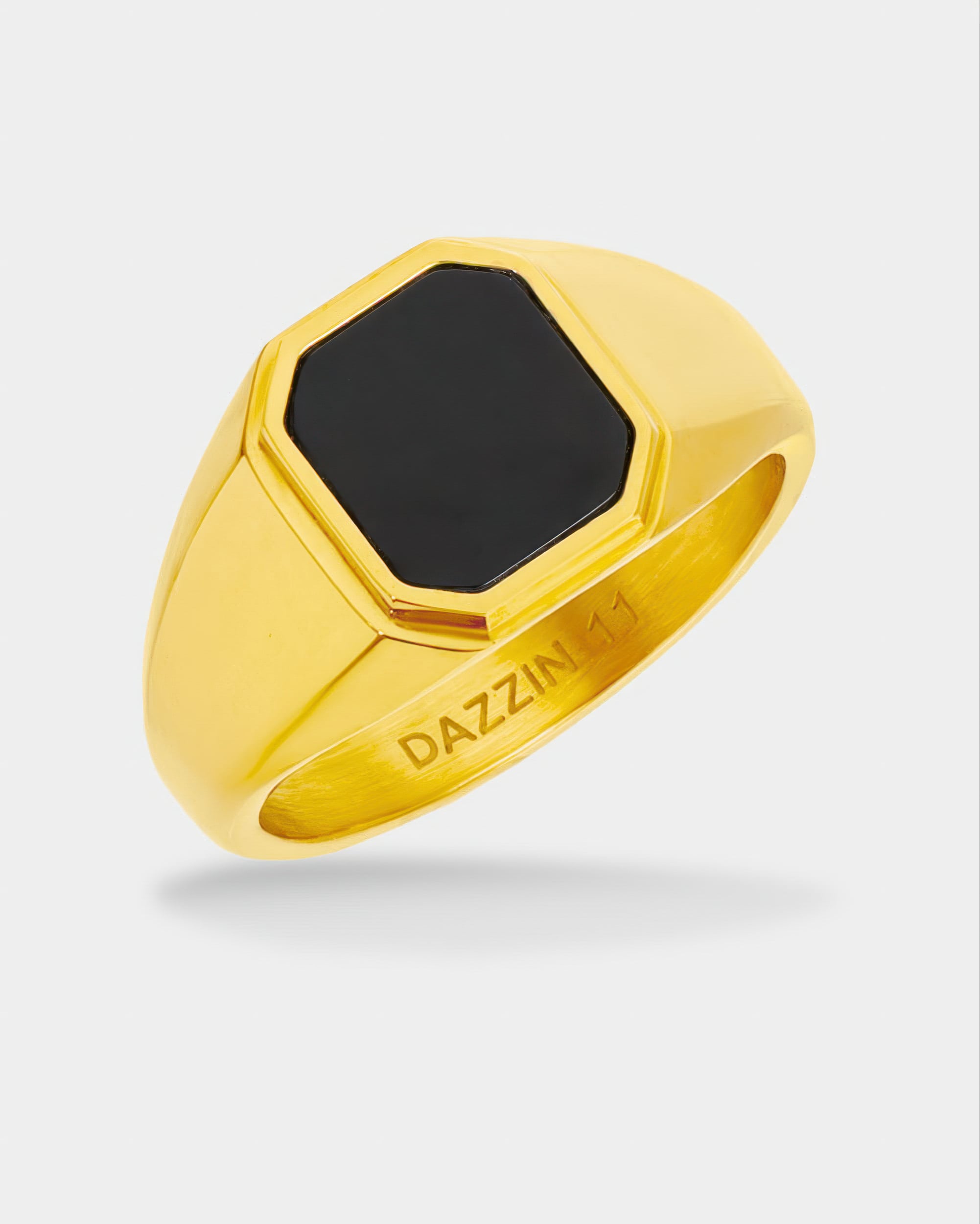 Signet Square Ring - Gold | Men's Gold Ring - DAZZIN