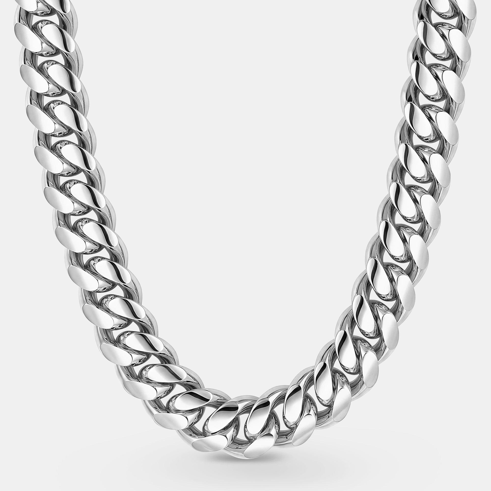 10 MM Silver Cuban Link Chain