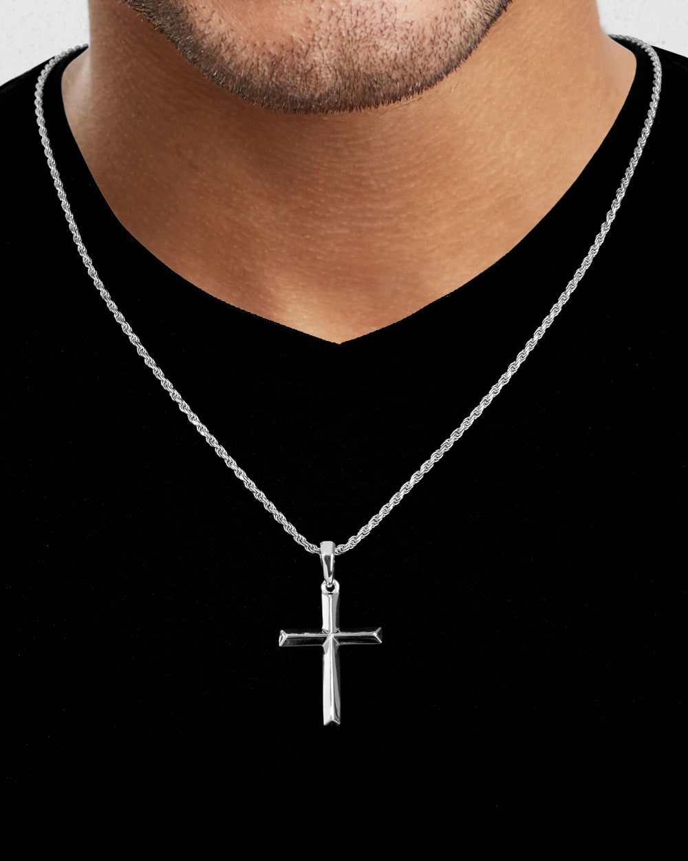 Bevel Cross Silver Model