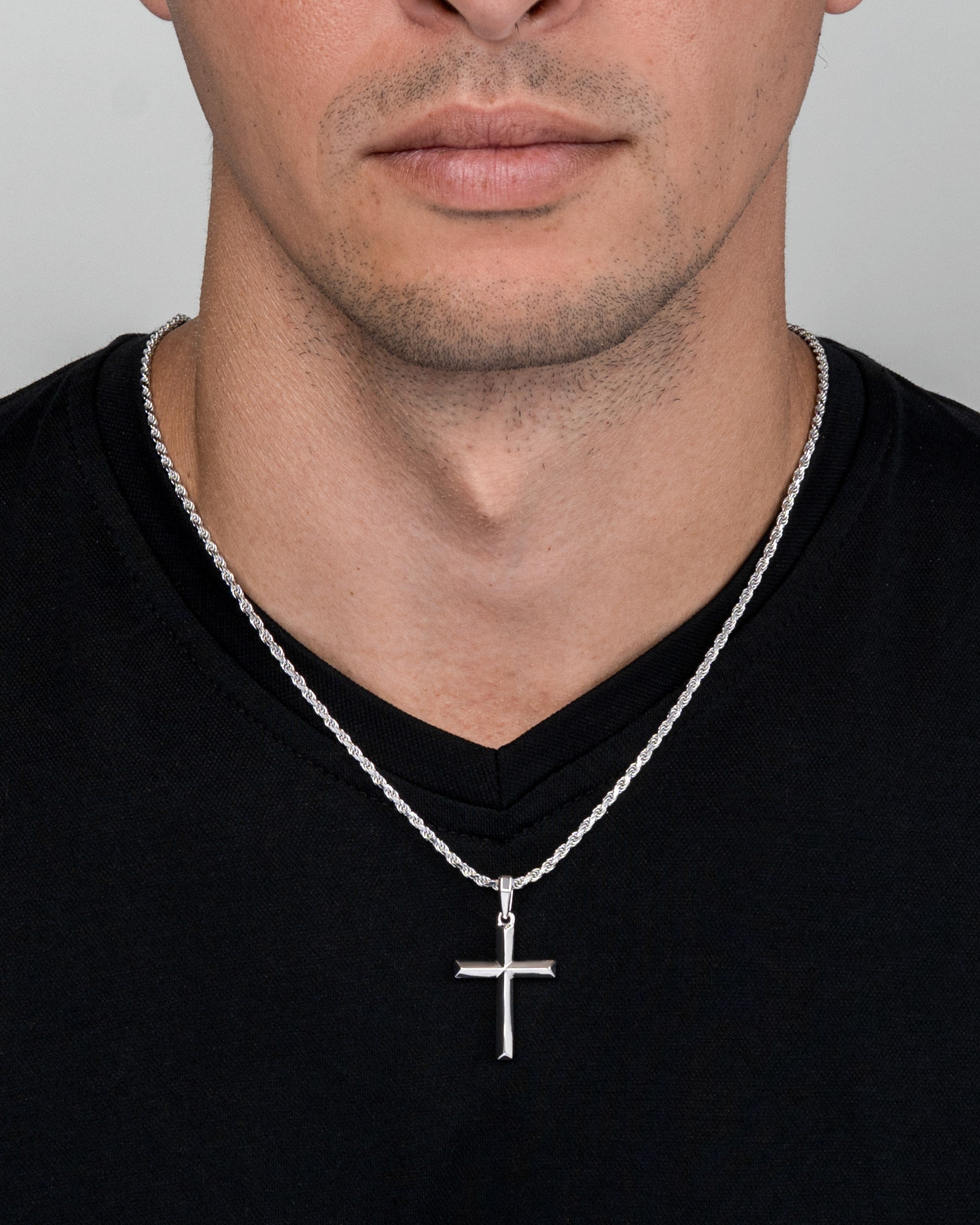 Bevel Cross Silver Model1