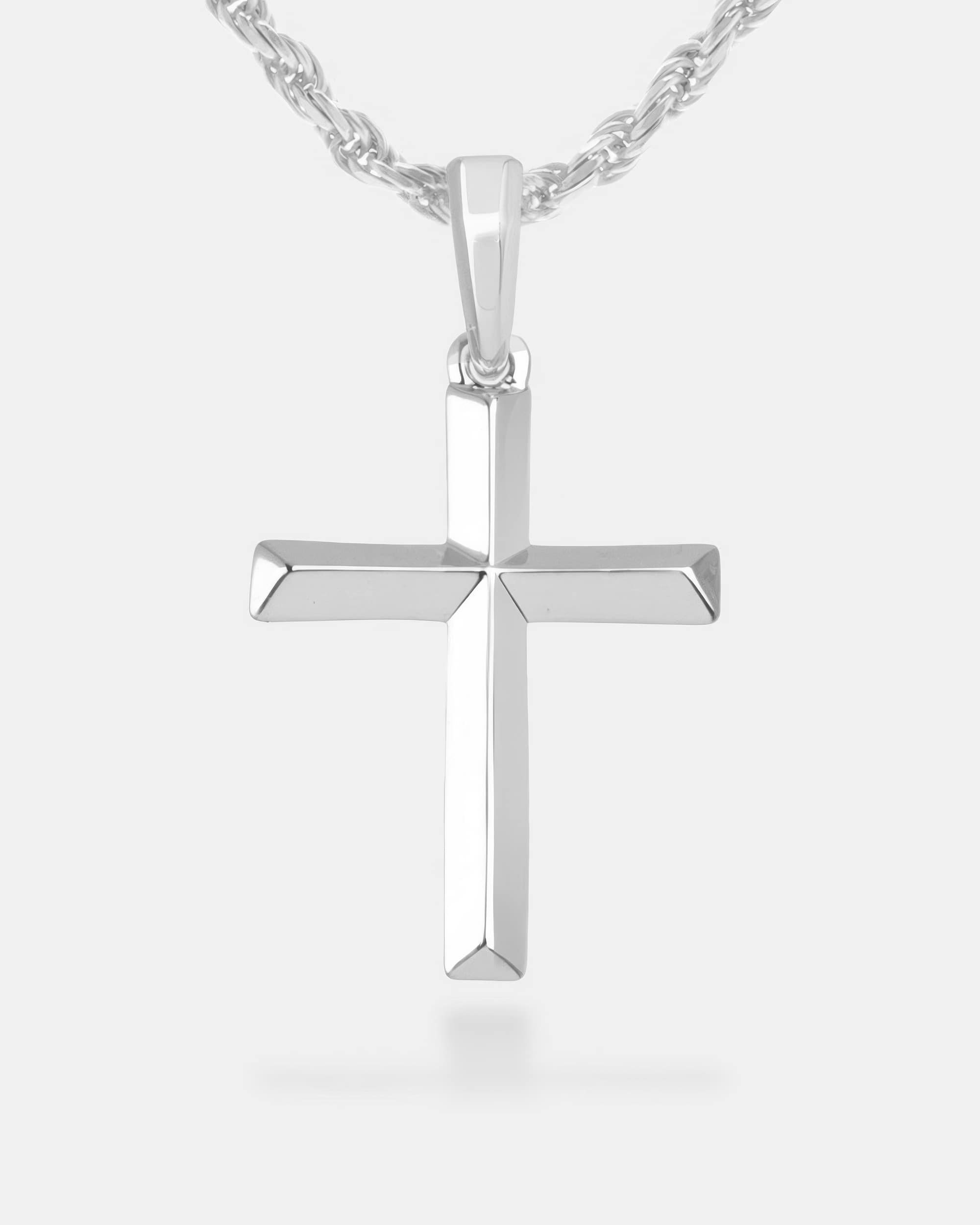 Bevel Cross Silver