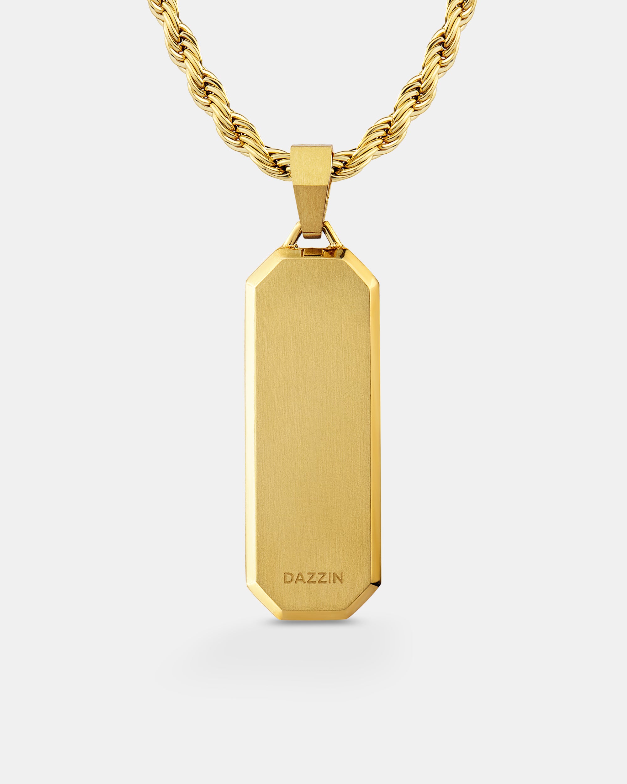Bevel Long Tag Gold Pendant