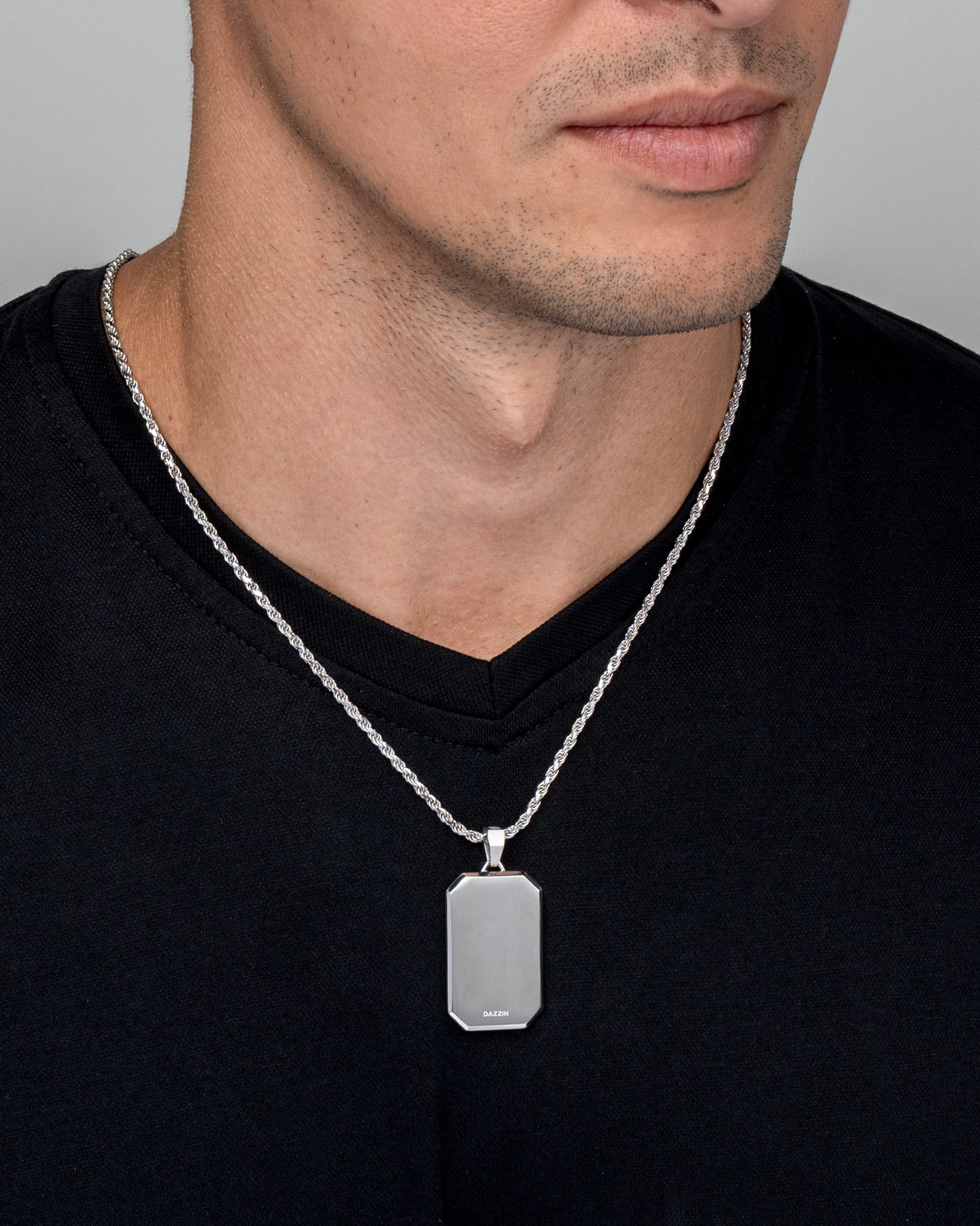 Bevel Tag Silver Model1