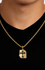 Cross Cut Tag Gold Model Back