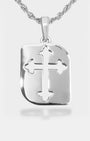 Cross Cut Tag Silver Back