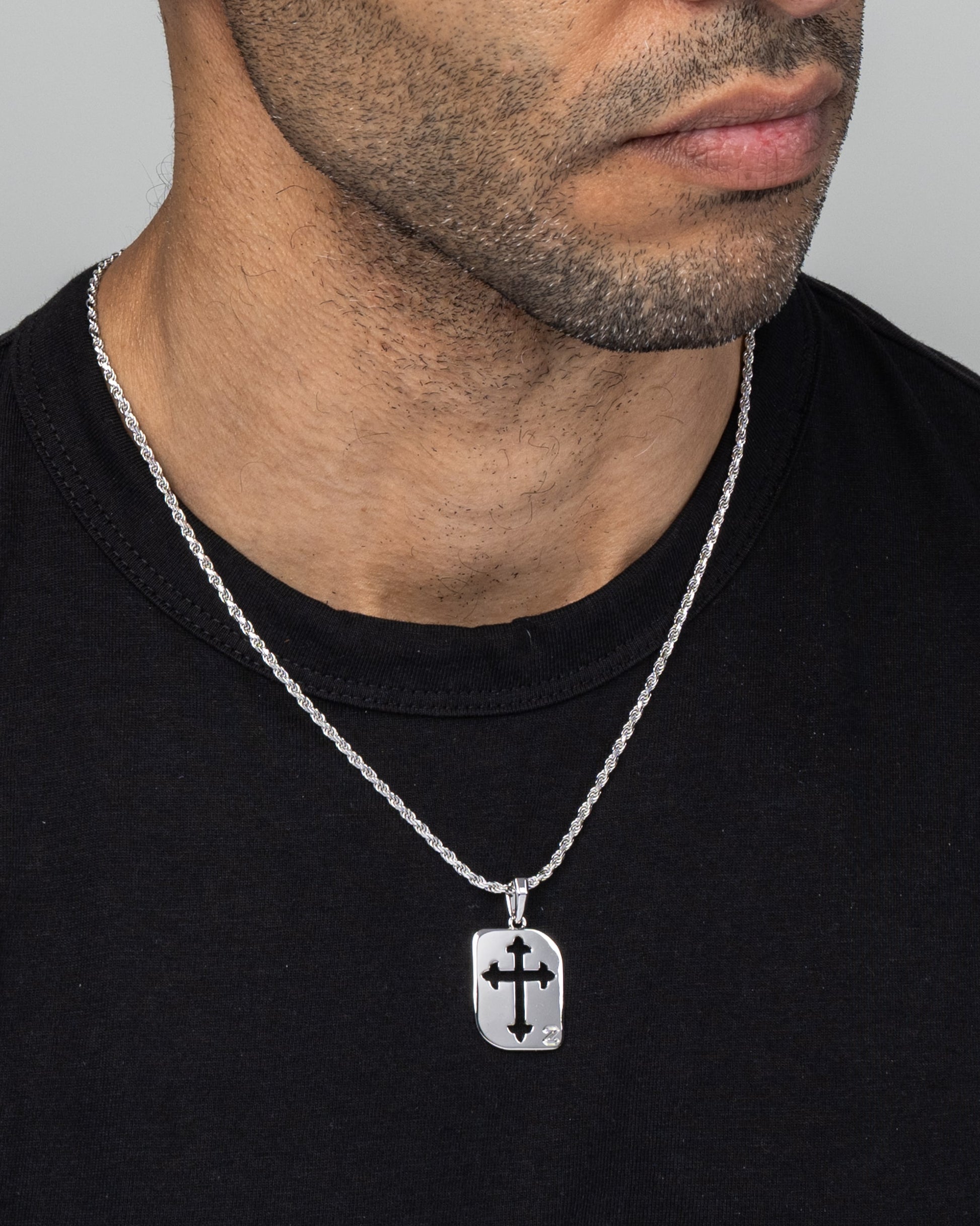 Cross Cut Tag Silver Model1
