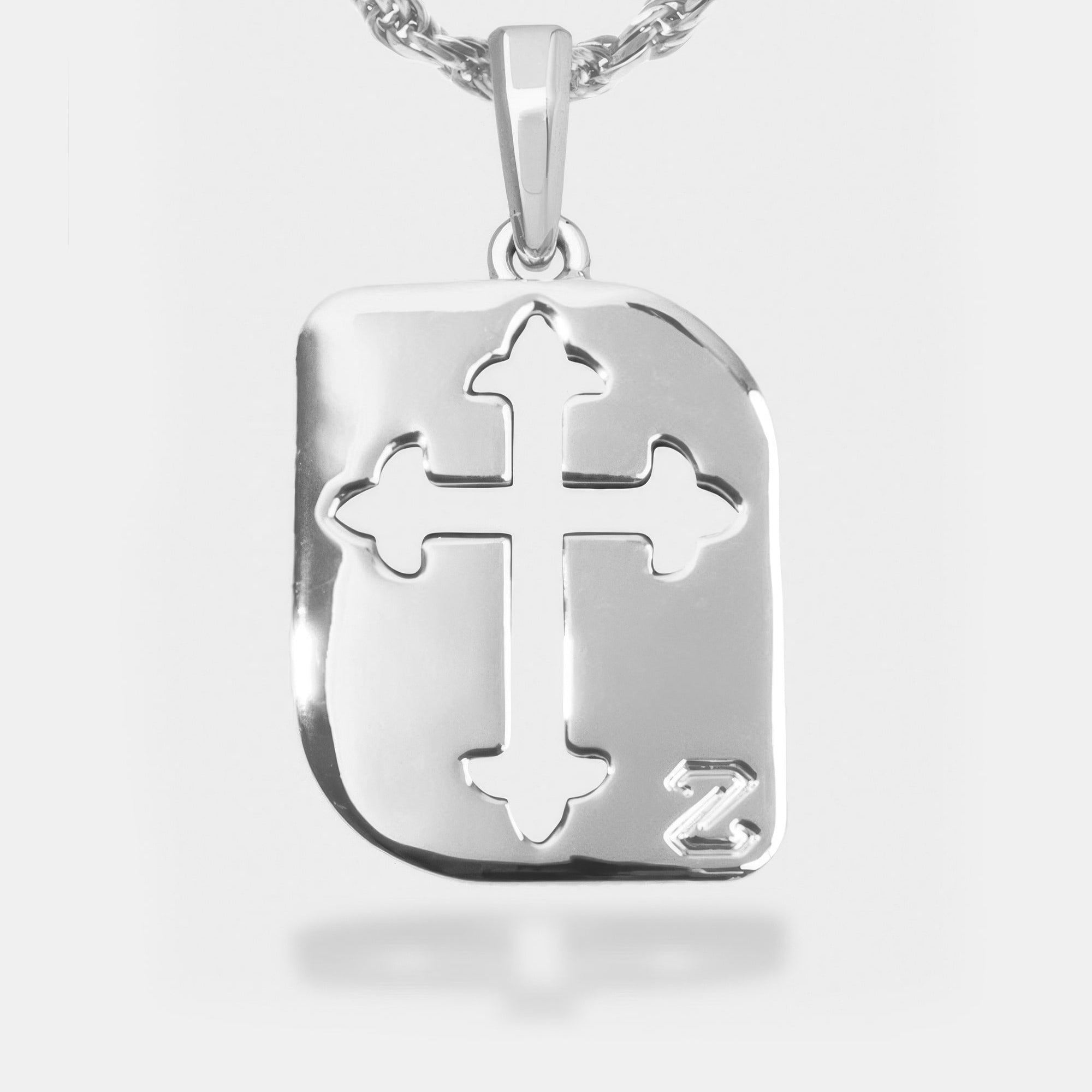 Cross Cut Tag Silver