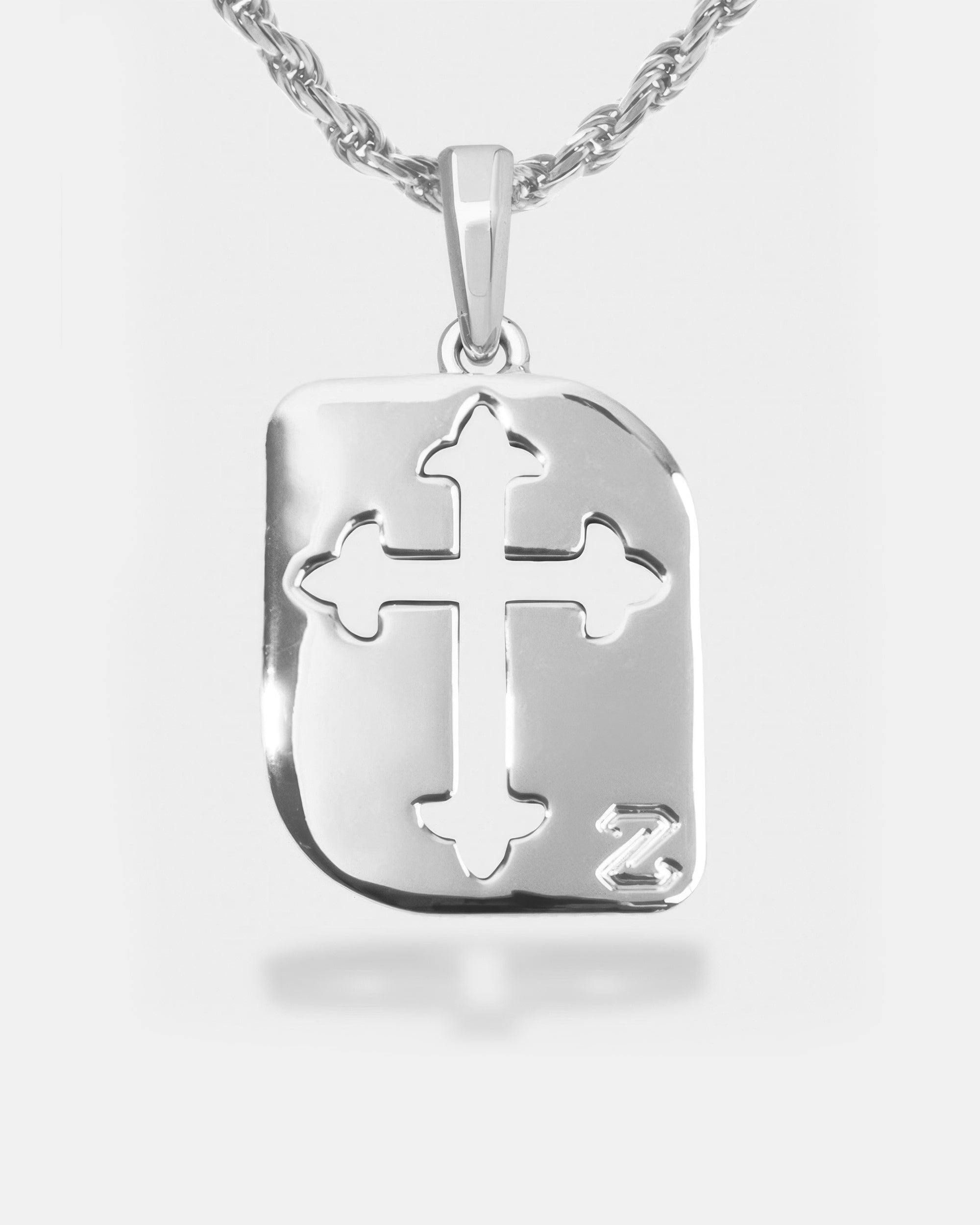Cross Cut Tag Silver