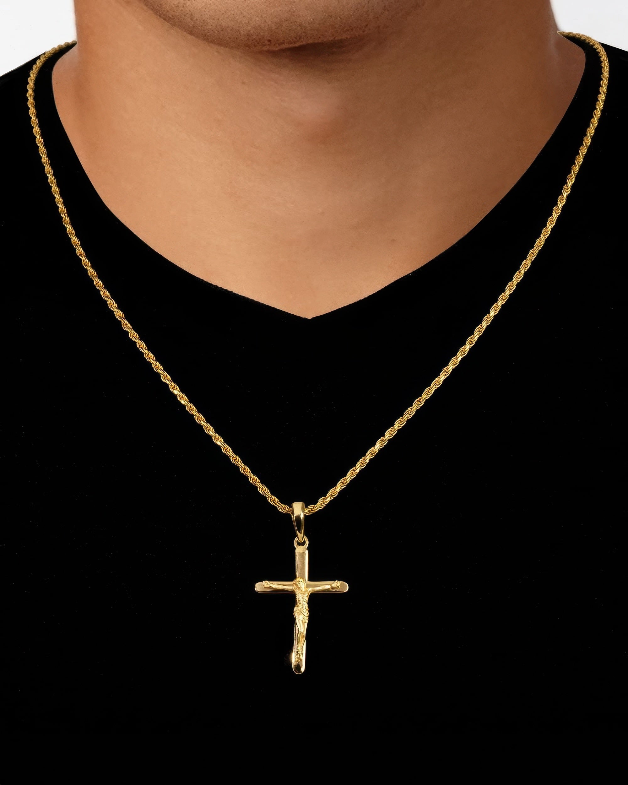 Men's Gold Crucifix Pendant | DAZZIN