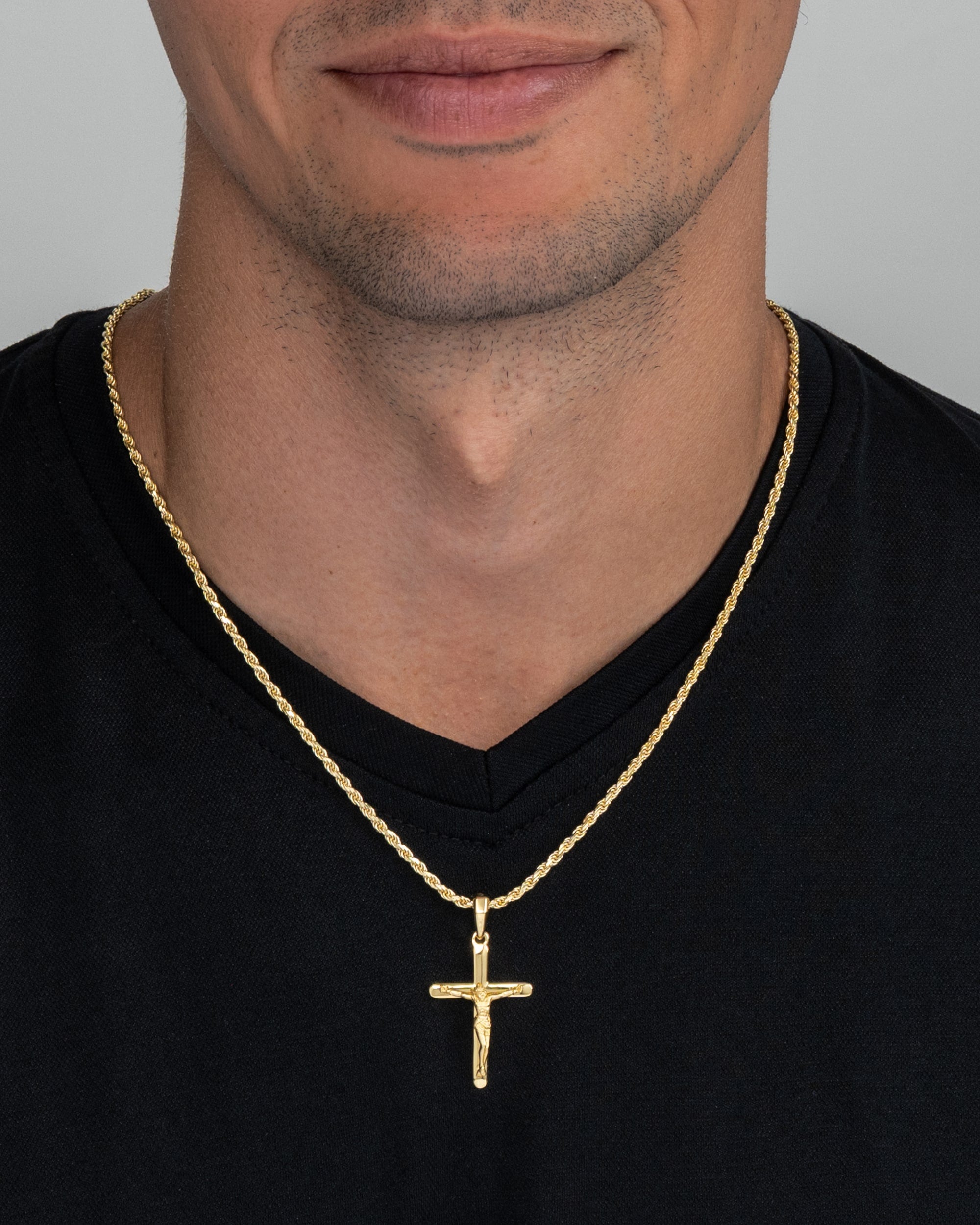 Men's Gold Crucifix Pendant | DAZZIN