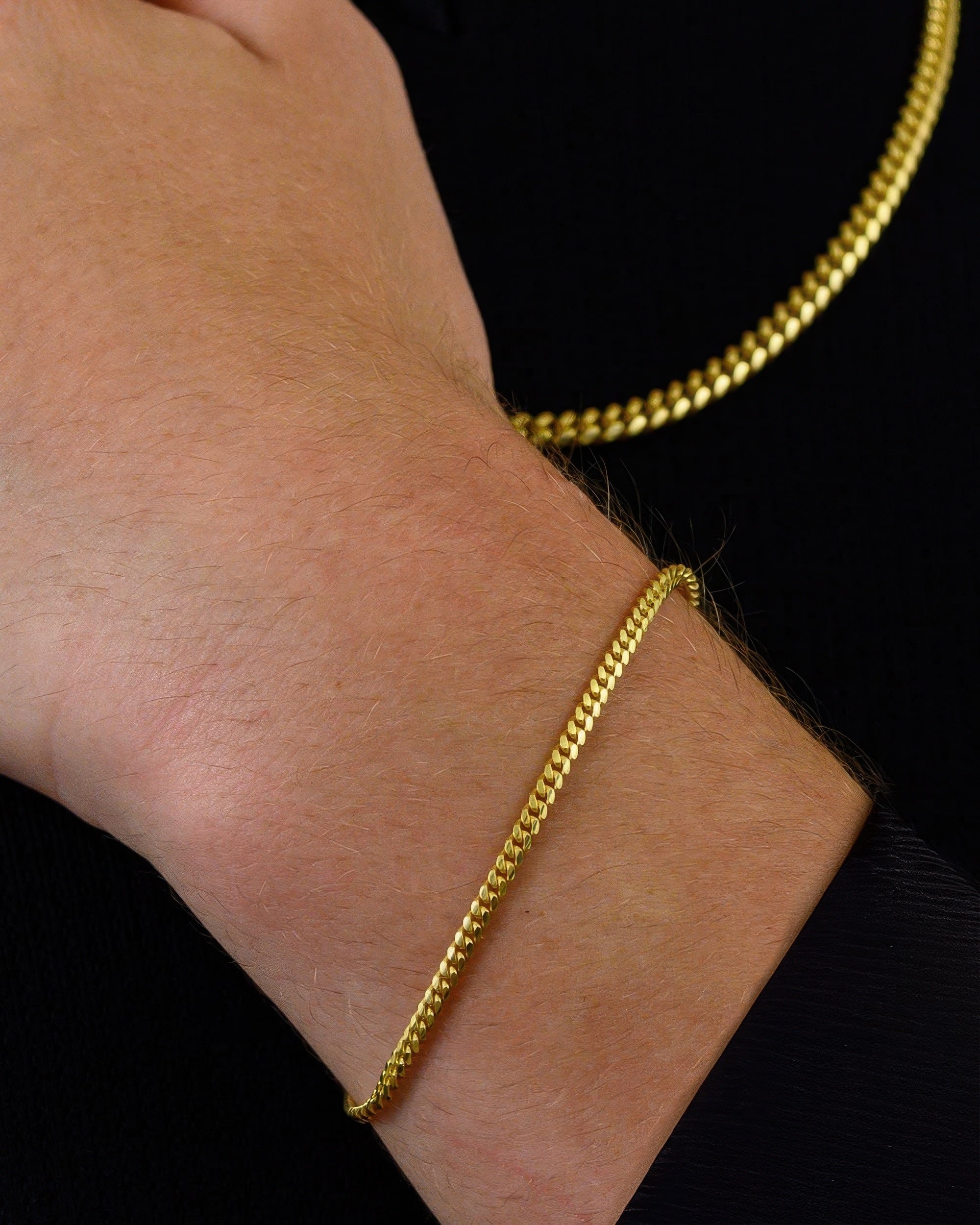Cuban Link Bracelet 3mm Gold Model
