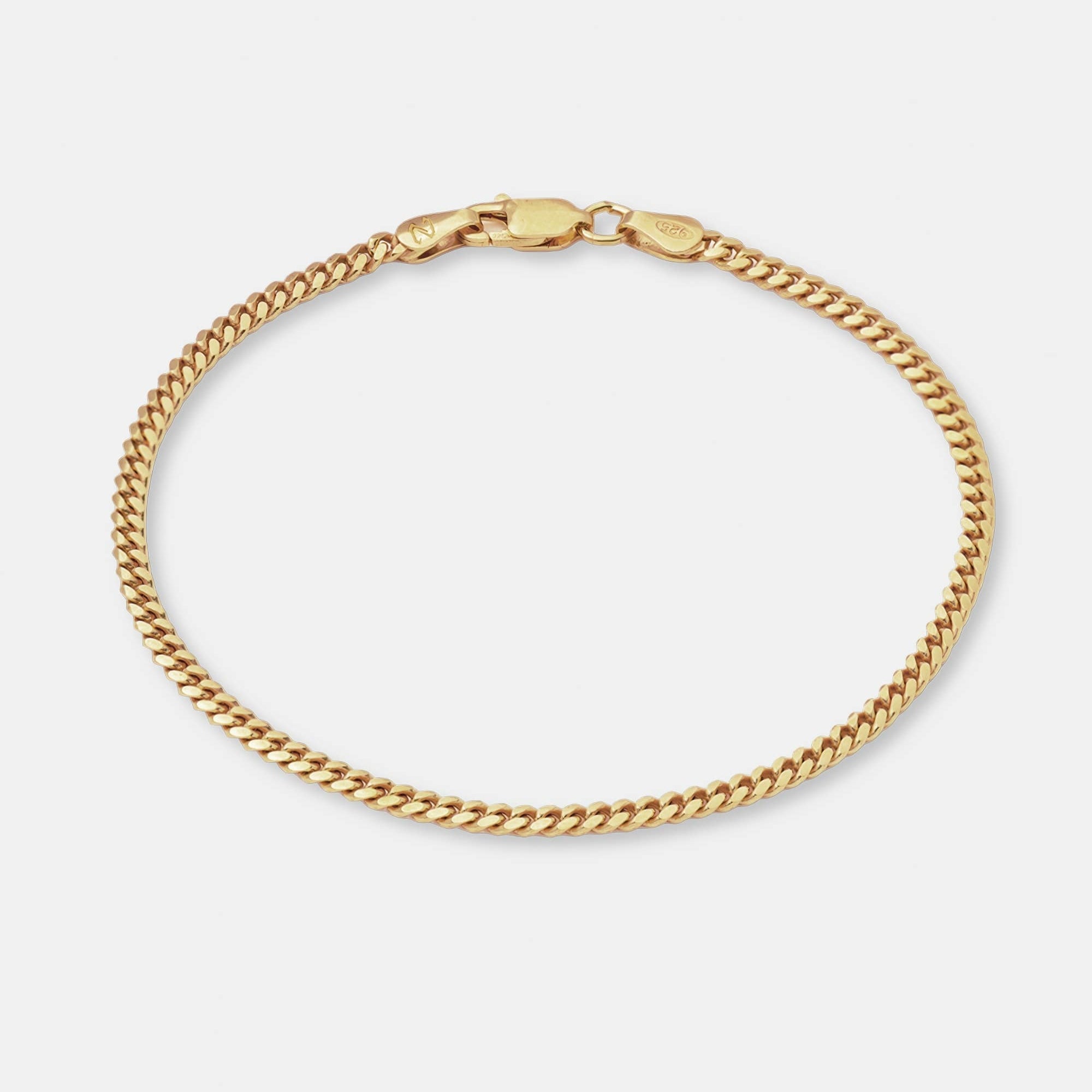 Cuban Link Bracelet 3mm Gold