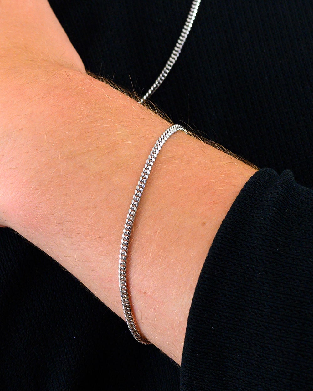 Cuban Link Bracelet 3mm Silver Model2