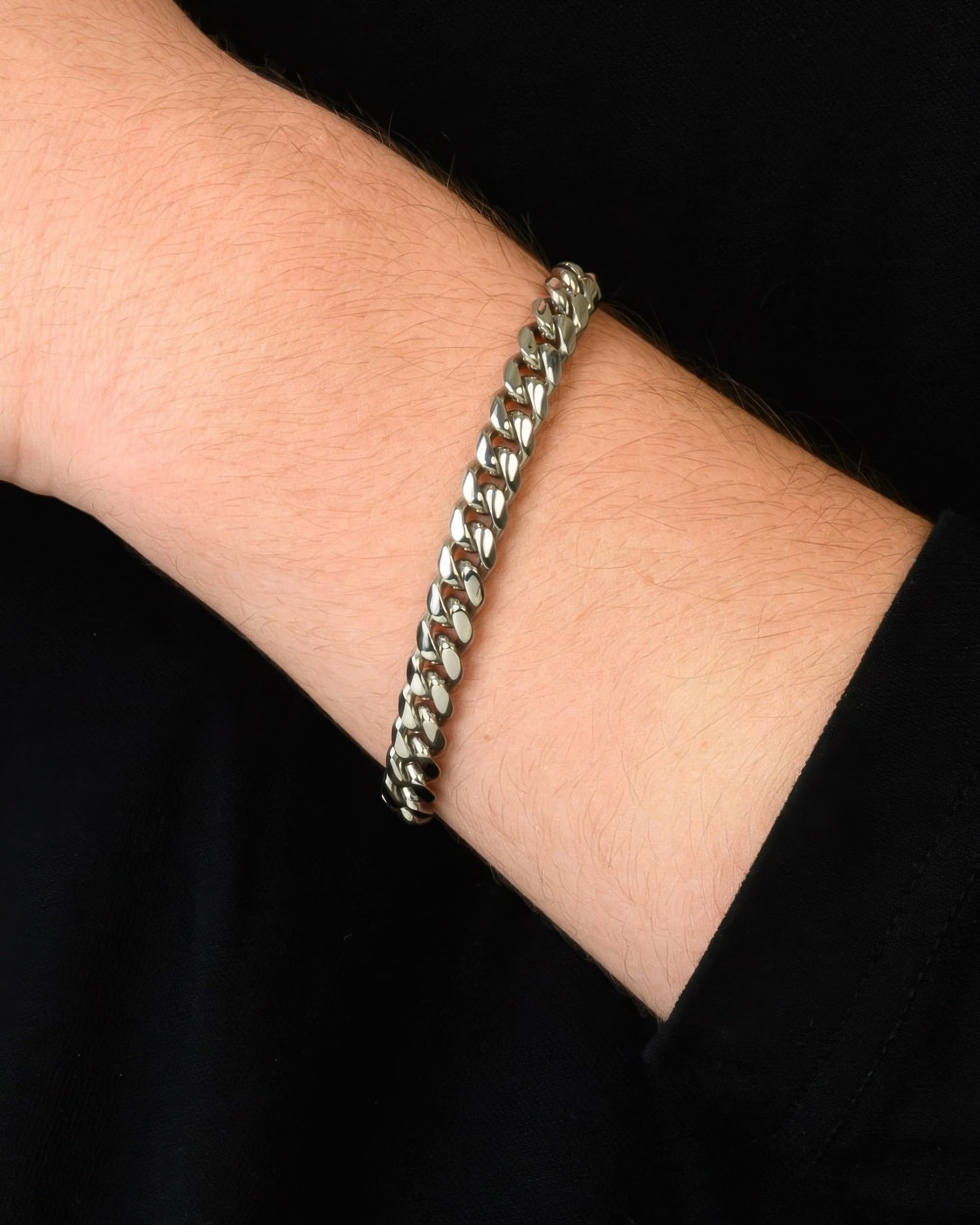 Cuban Link Bracelet 8mm Silver Model