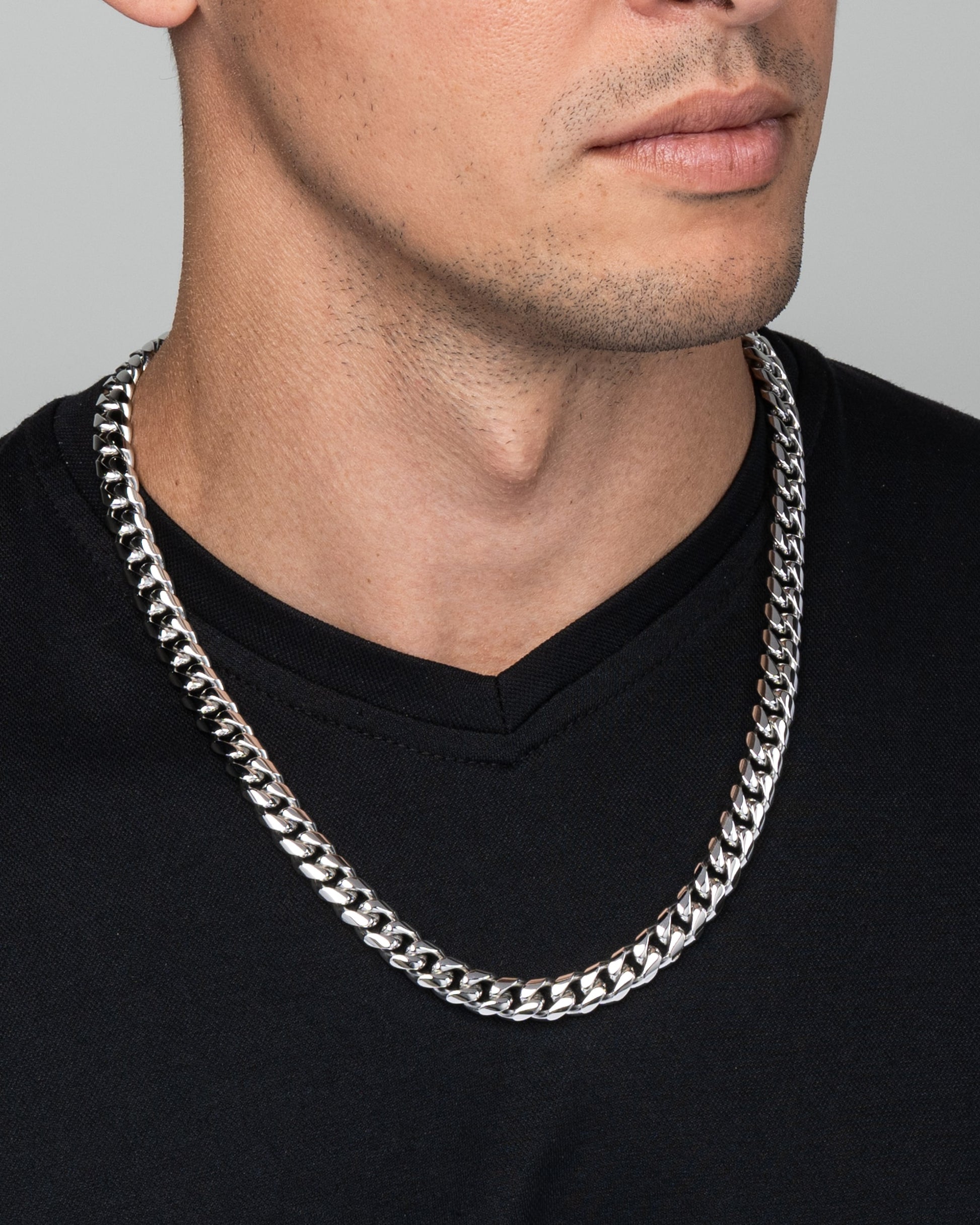Cuban Link Chain 10mm Silver Model1