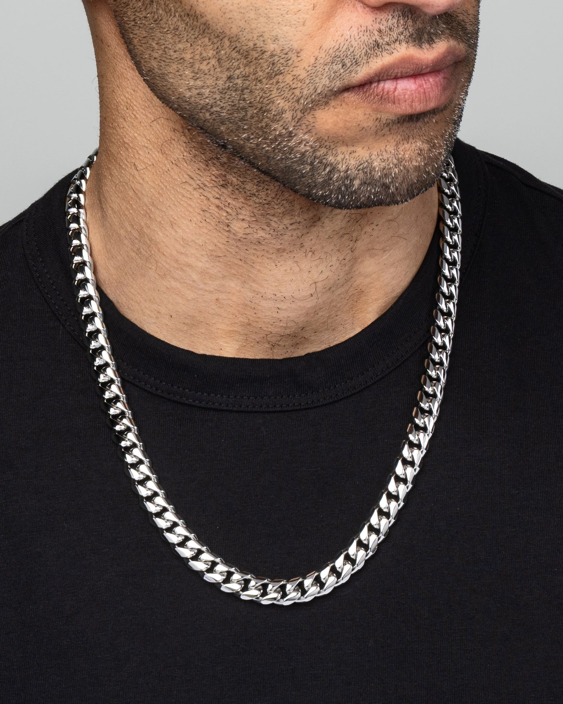 Cuban Link Chain 10mm Silver Model2