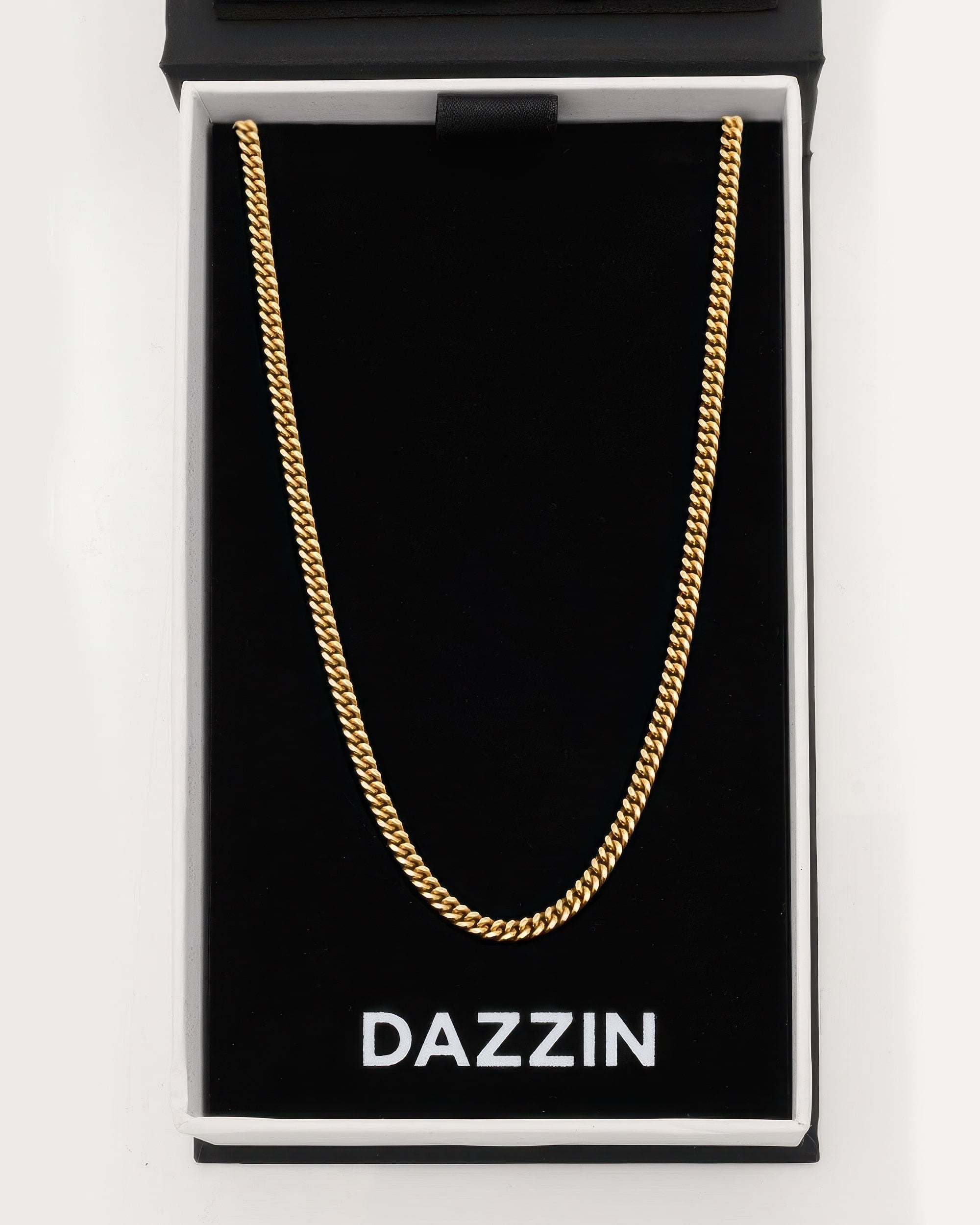 Cuban Link Chain - 3mm | Men's Gold Chain - DAZZIN