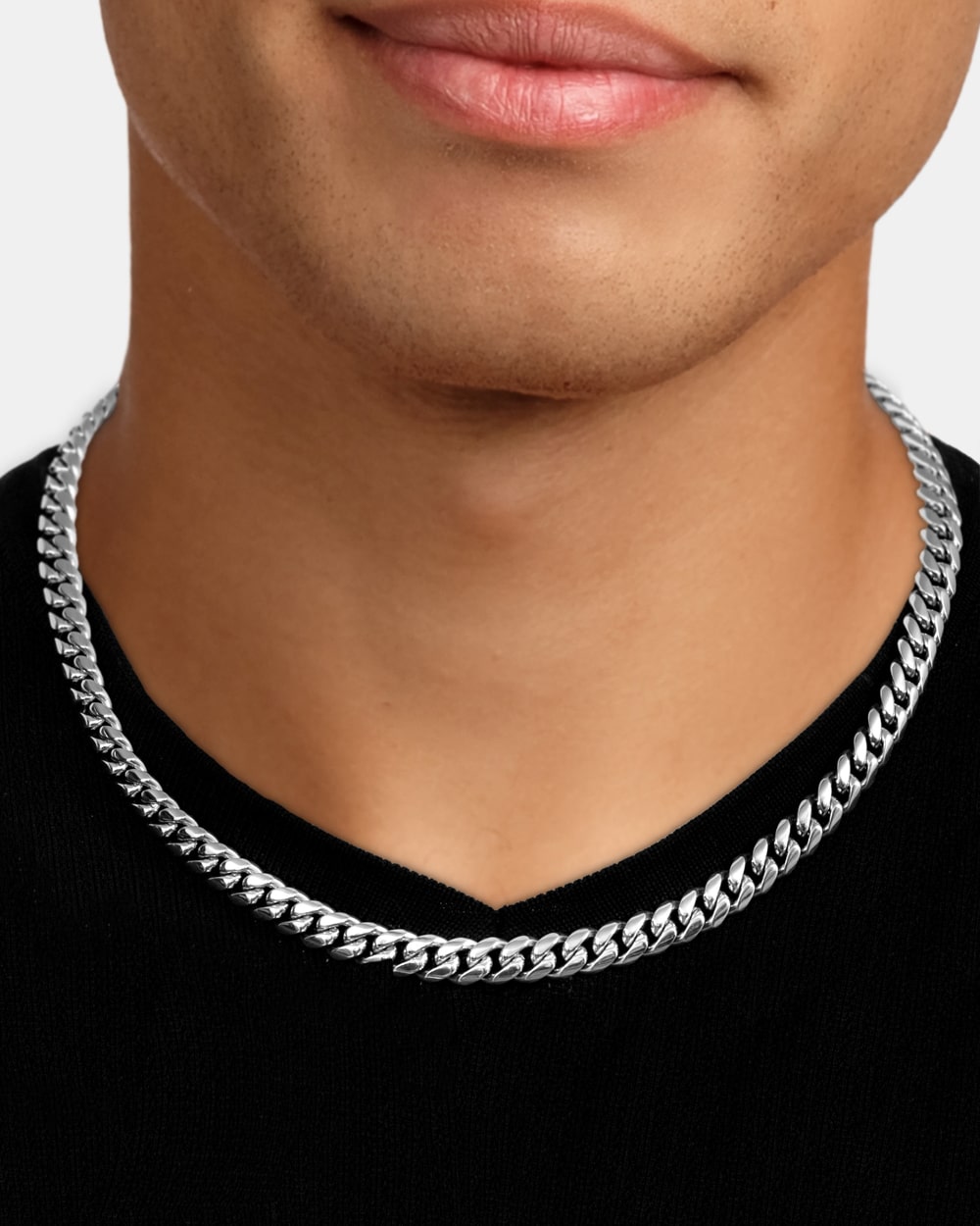Cuban Link Chain 8mm Silver Model