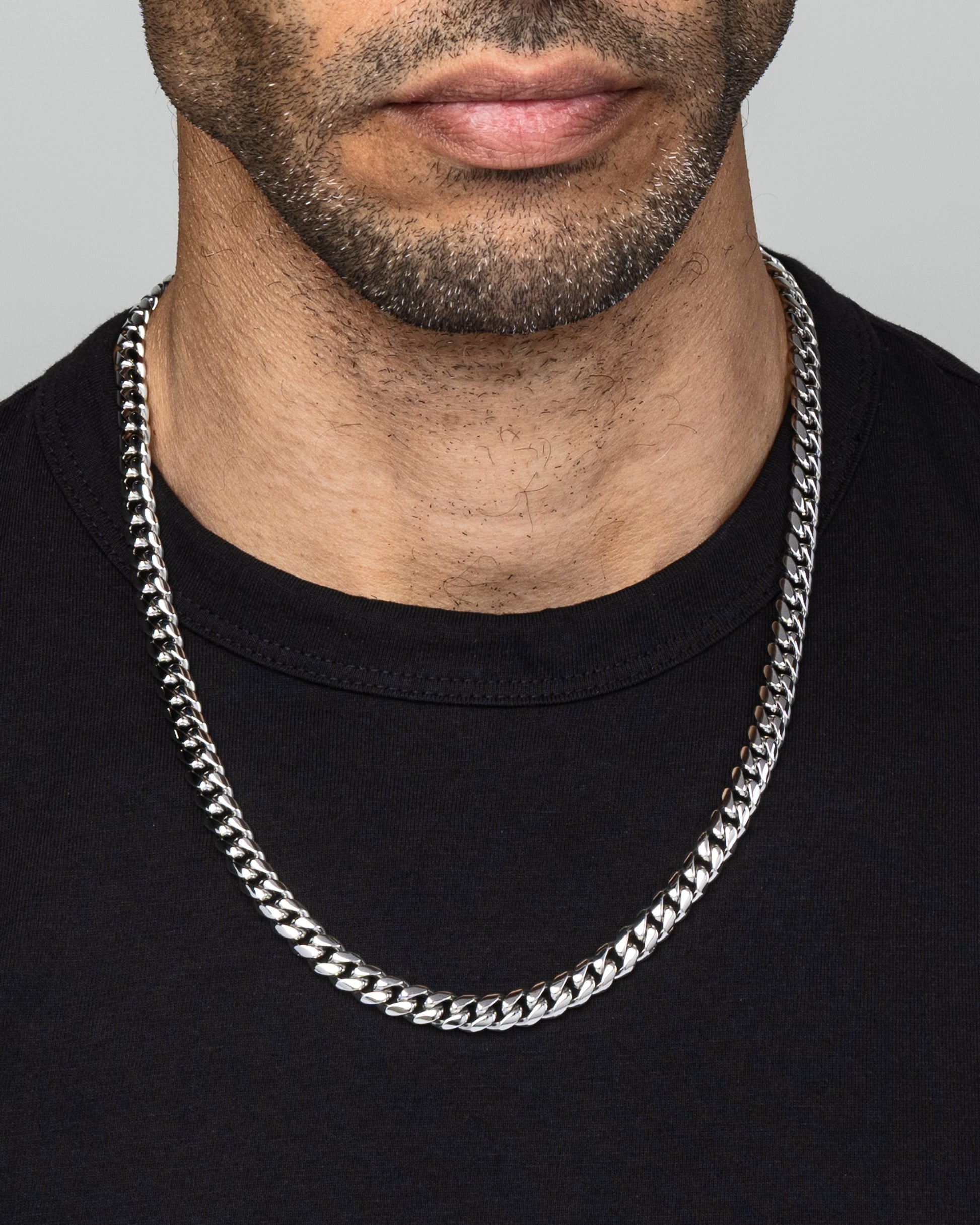 Cuban Link Chain 8mm Silver Model1