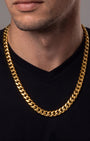 Cuban Link Chain Gold 10mm On Model