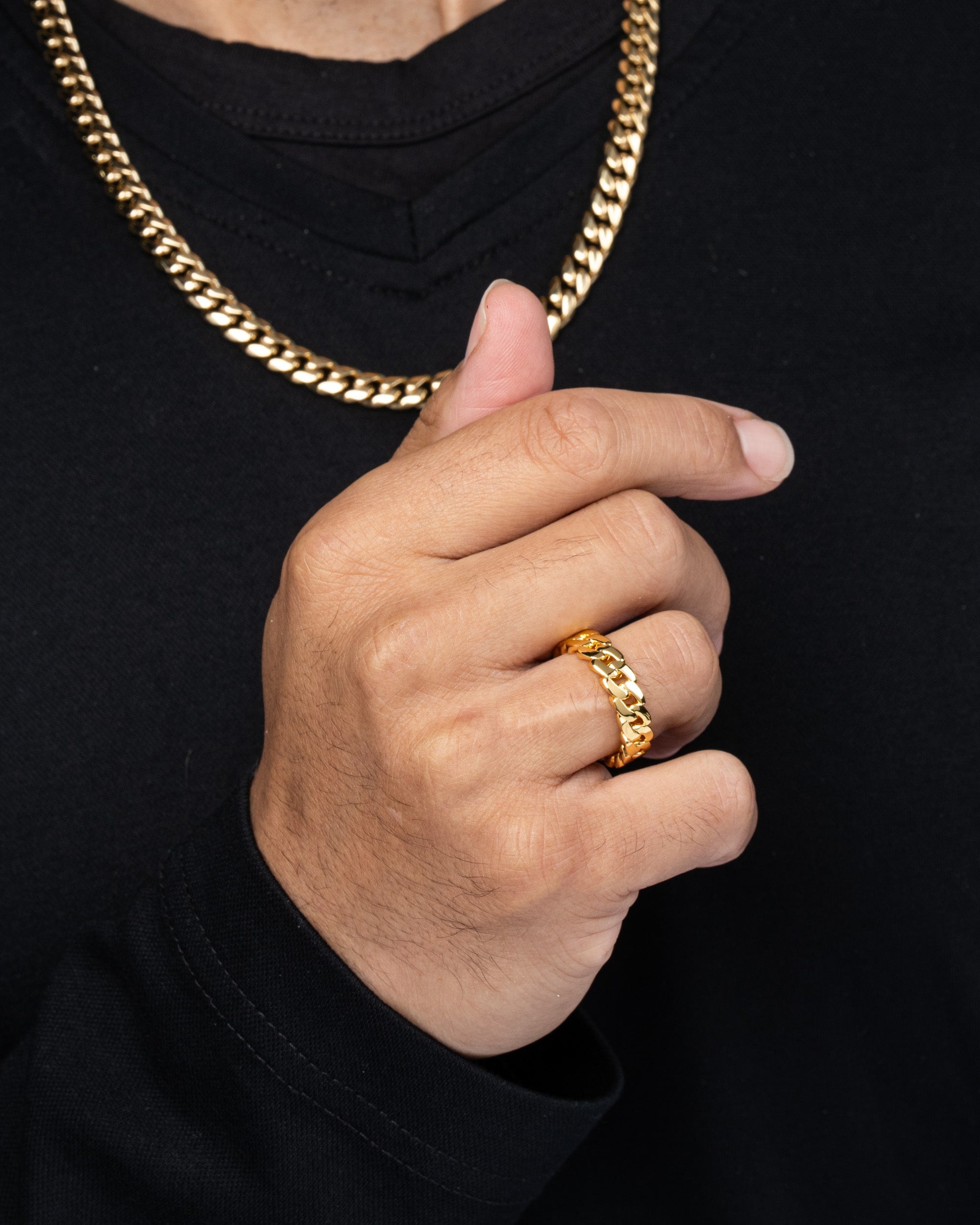 Cuban Link Ring Gold Model3