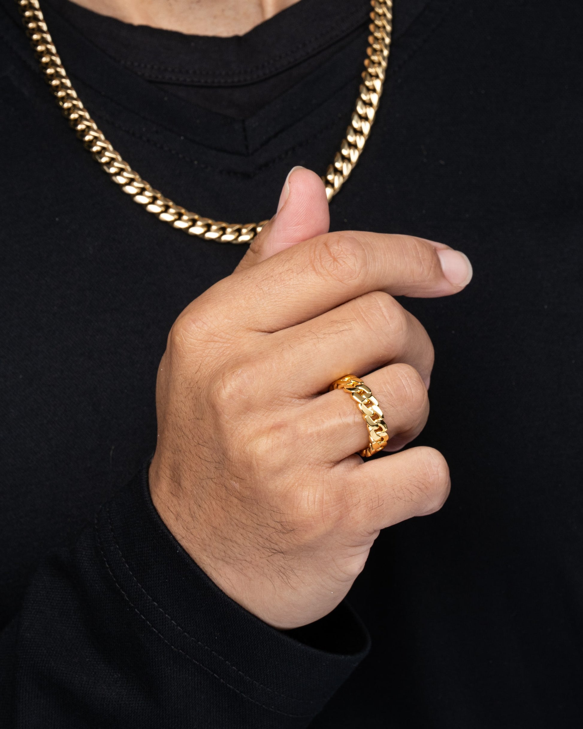 Cuban Link Ring Gold Model3