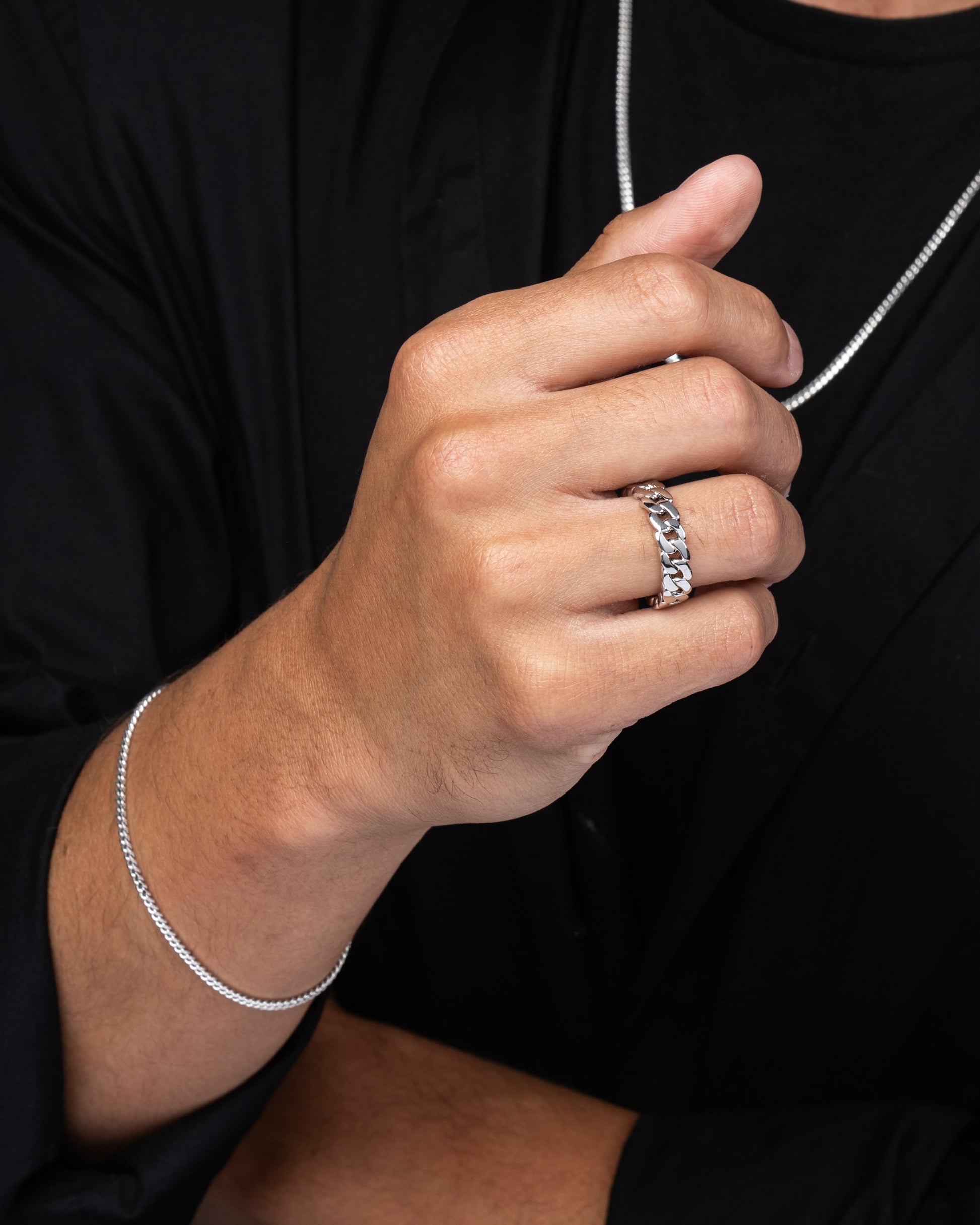 Cuban Link Ring Silver Model1