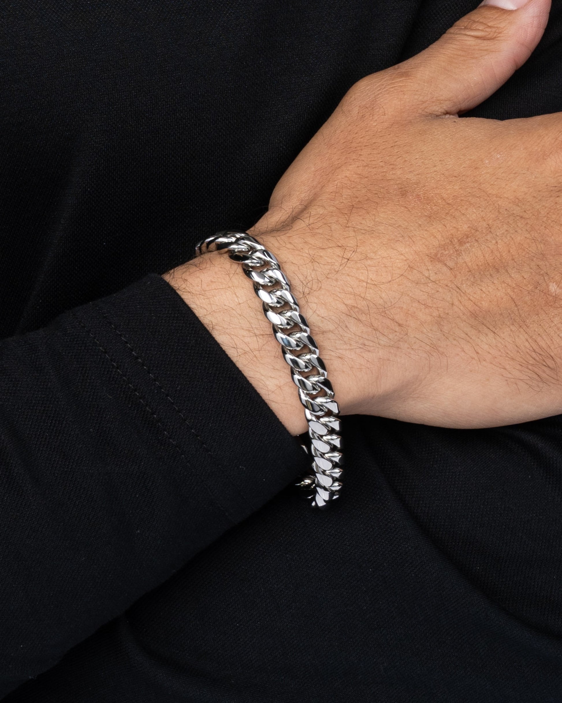 Cuban Link Set 10mm Silver Model1