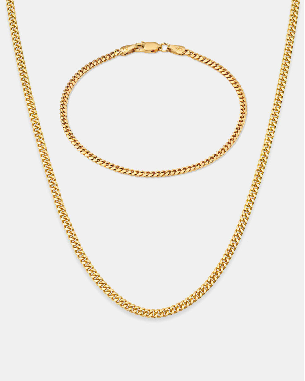 Cuban Link Set 3mm Gold