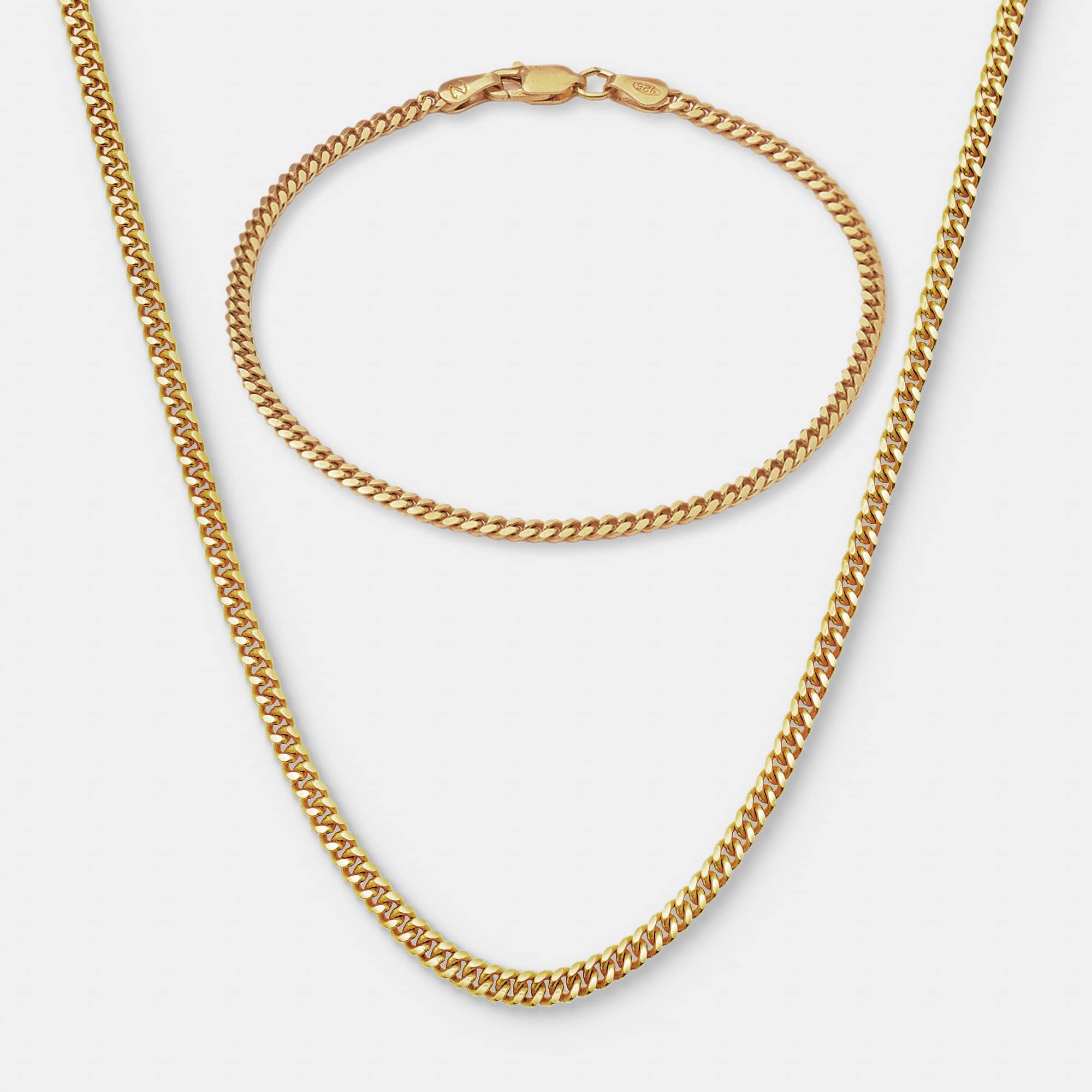 Cuban Link Set 3mm Gold