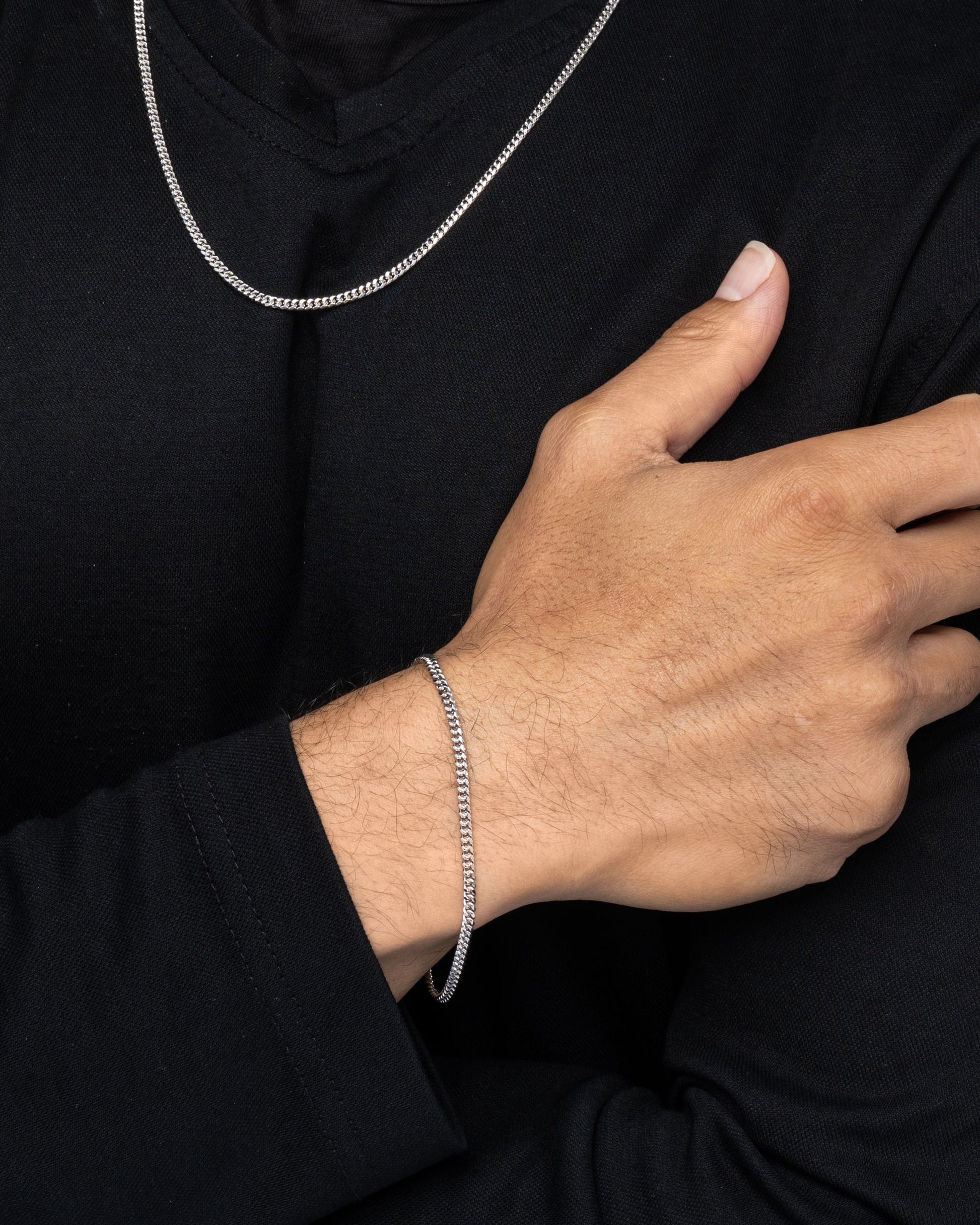 Cuban Link Set 3mm Silver Model3