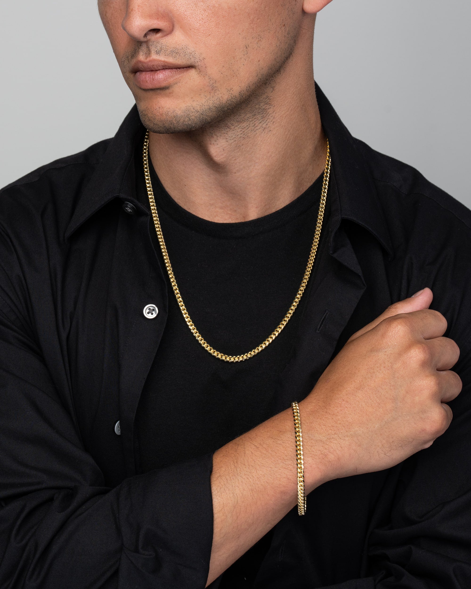 Cuban Link Set 5mm Gold Model2