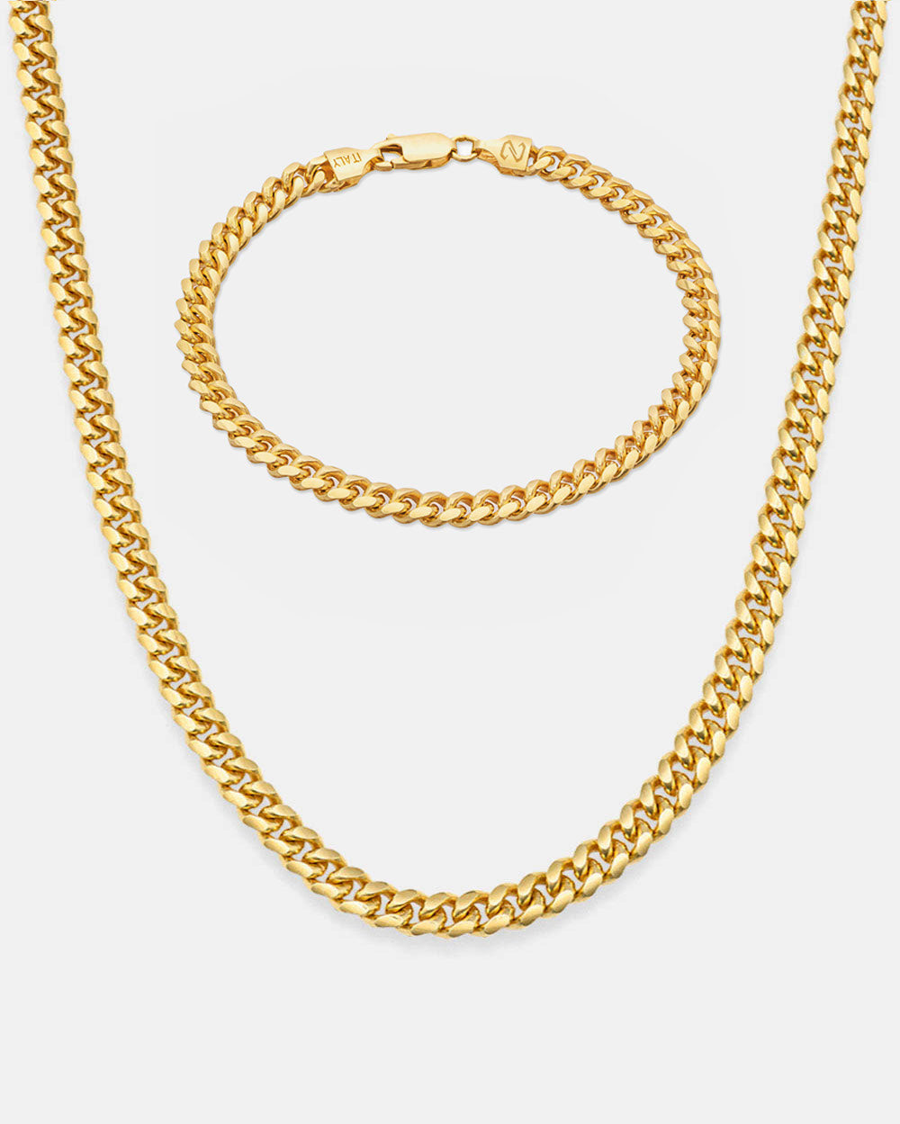Cuban Link Set 5mm Gold
