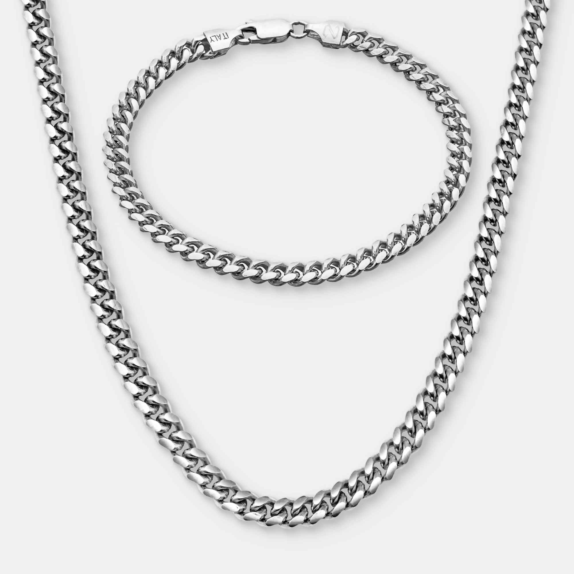 Cuban Link Set 5mm Silver