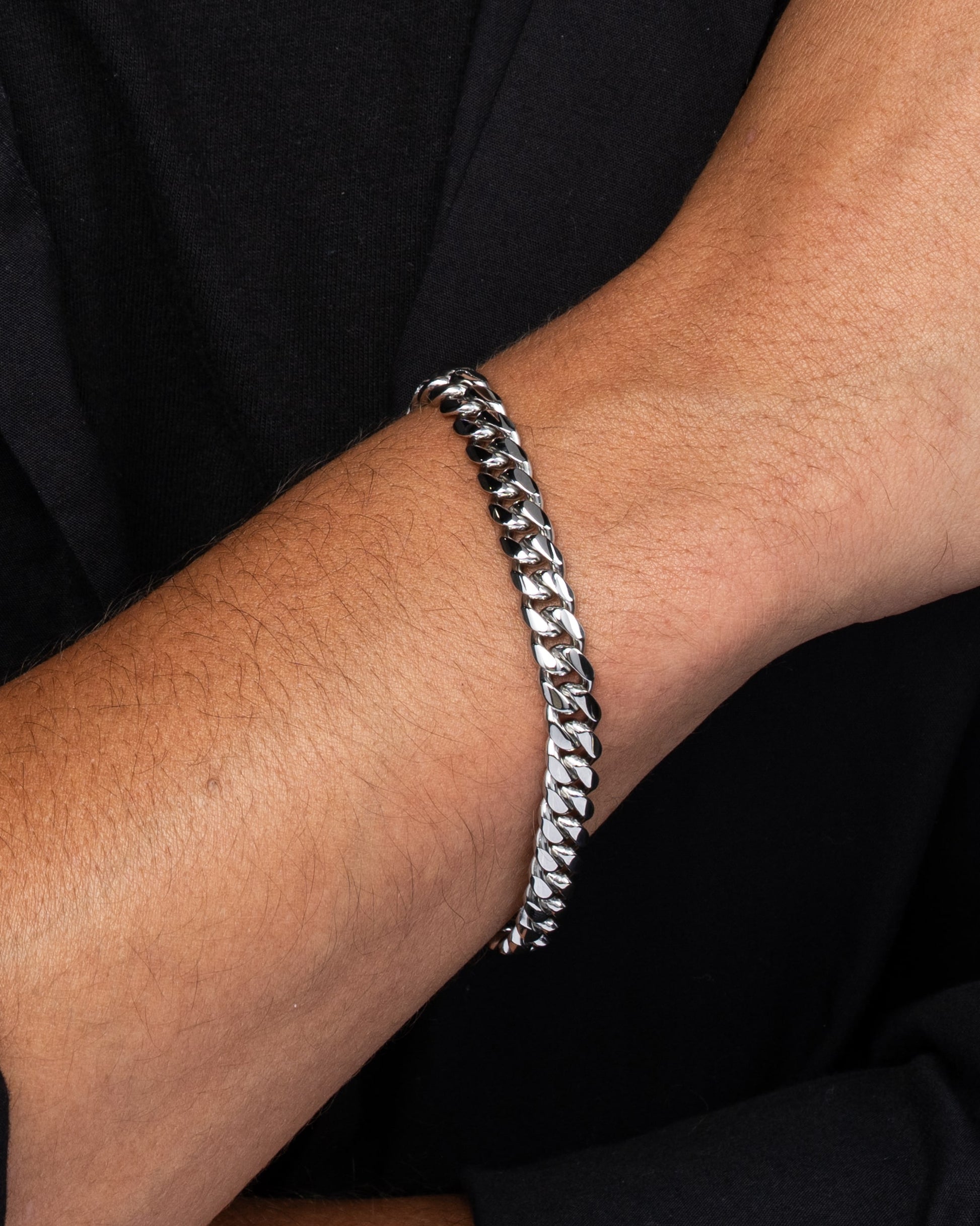 Cuban Link Set 8mm Silver Model4