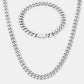 Cuban Link Set 8mm Silver