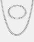Cuban Link Set 8mm Silver