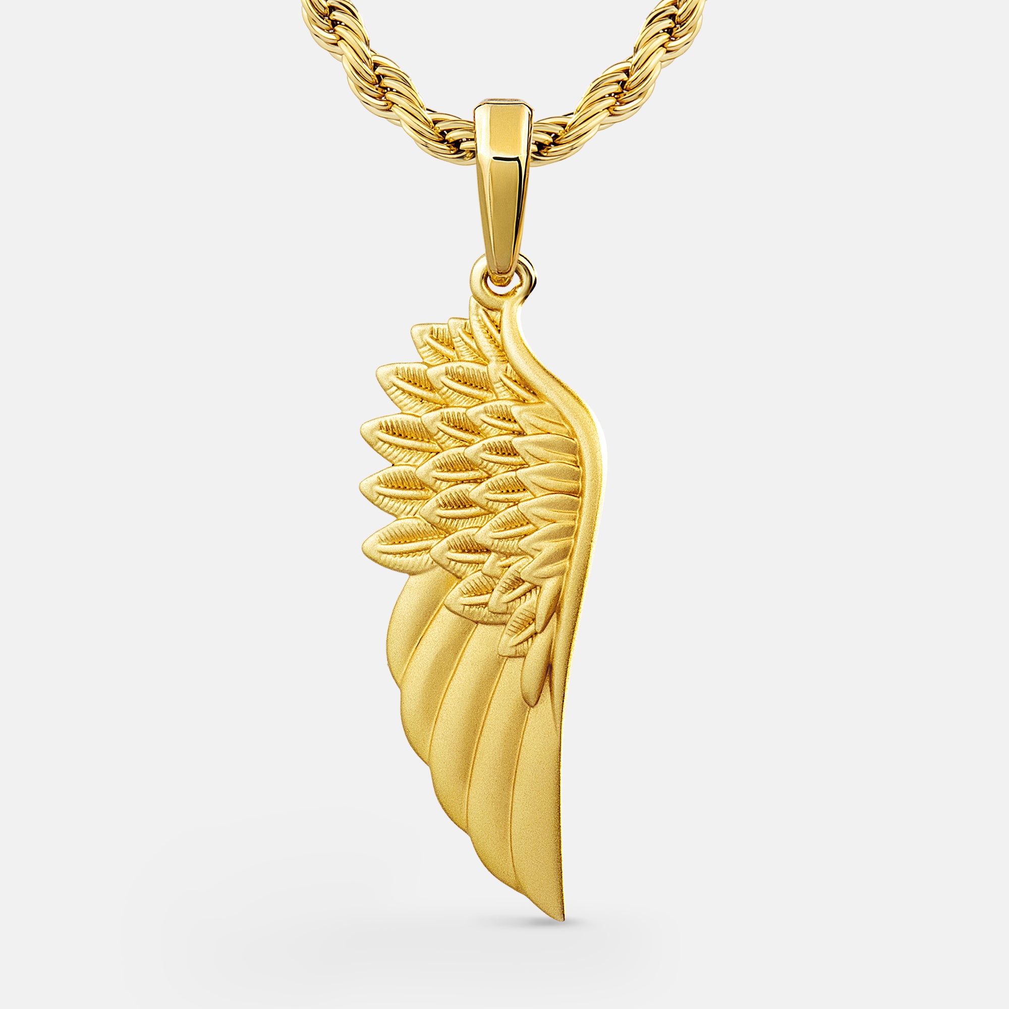 Feather Wing Back Gold Pendant
