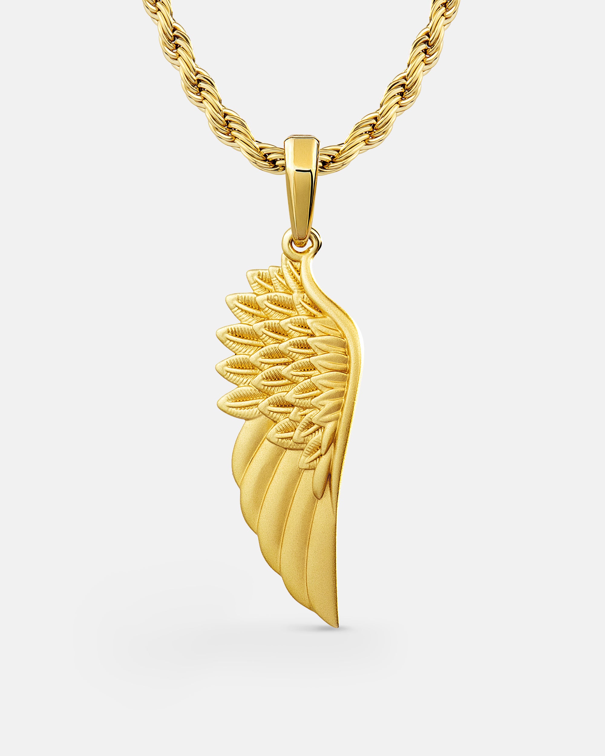 Feather Wing Back Gold Pendant