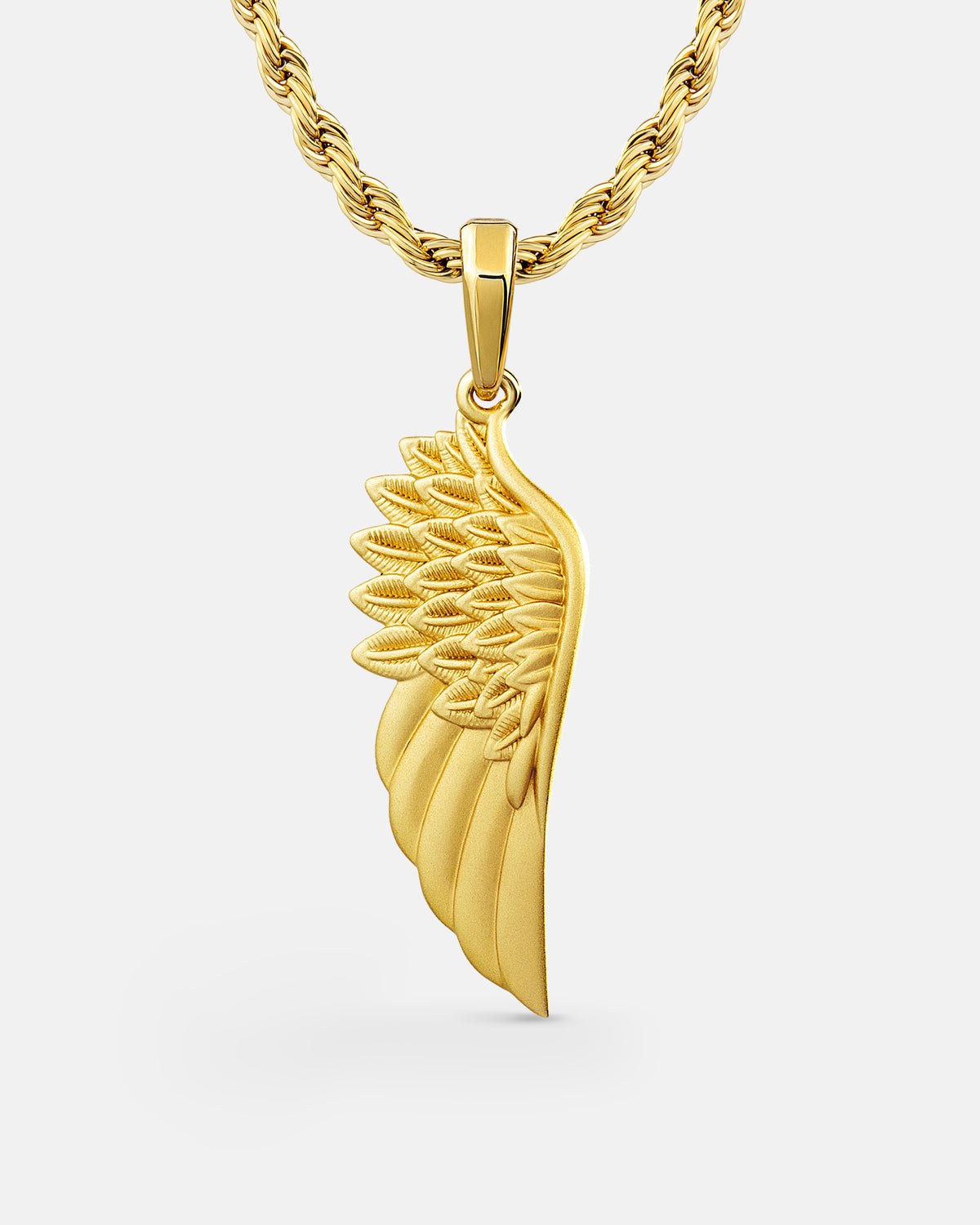 Feather Wing Back Gold Pendant