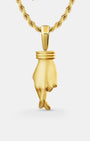 Fingers Crossed Back Gold Pendant