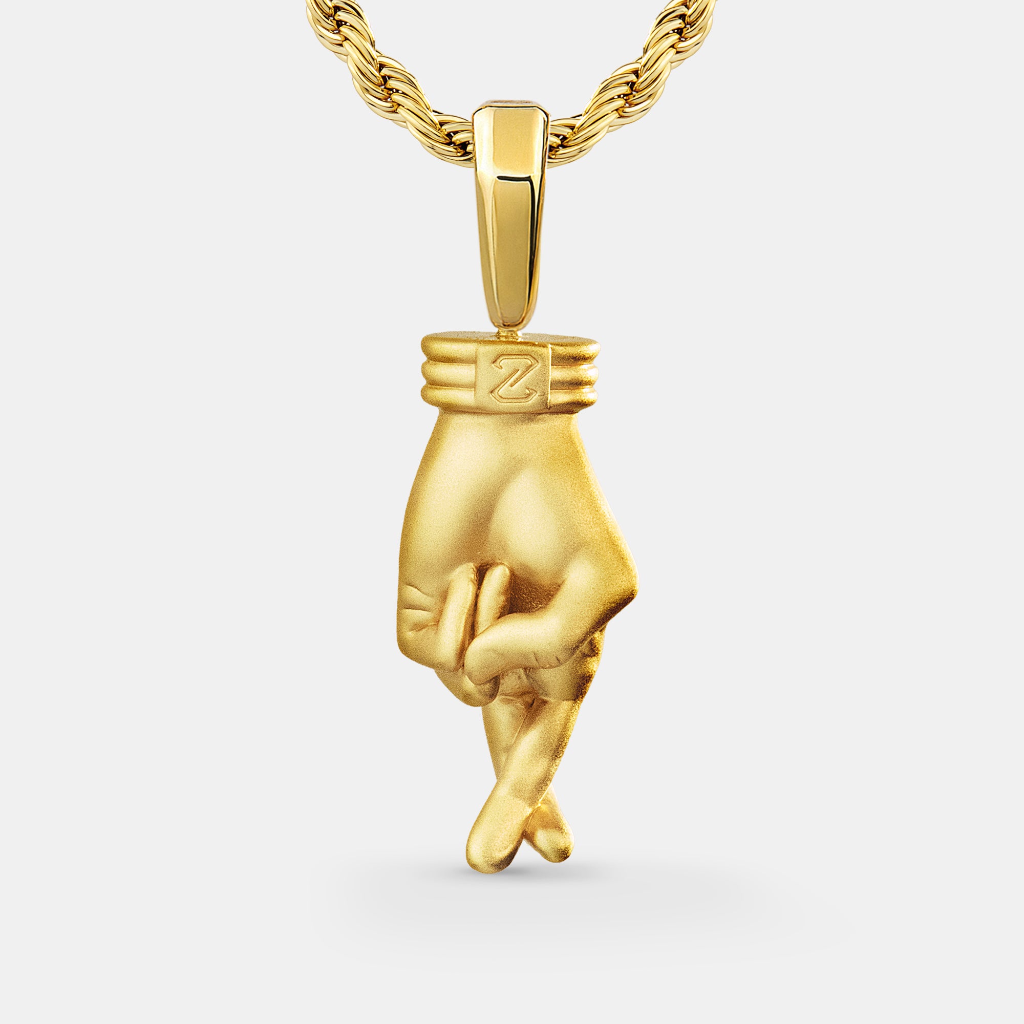 Fingers Crossed Gold Pendant