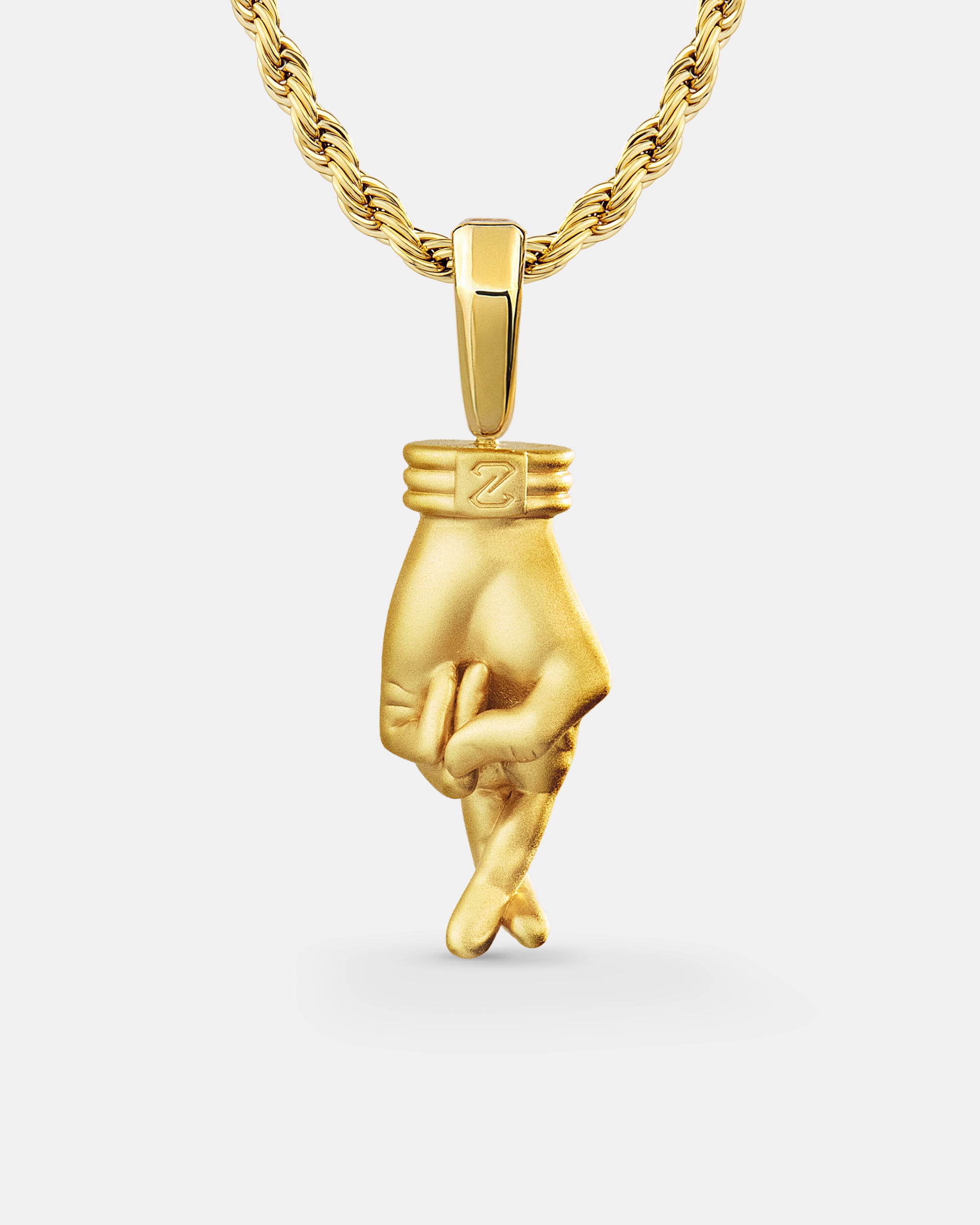 Fingers Crossed Gold Pendant