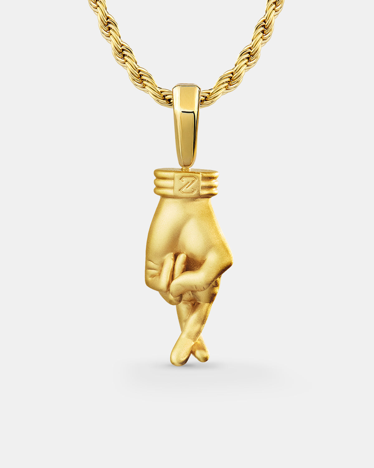 Fingers Crossed Gold Pendant
