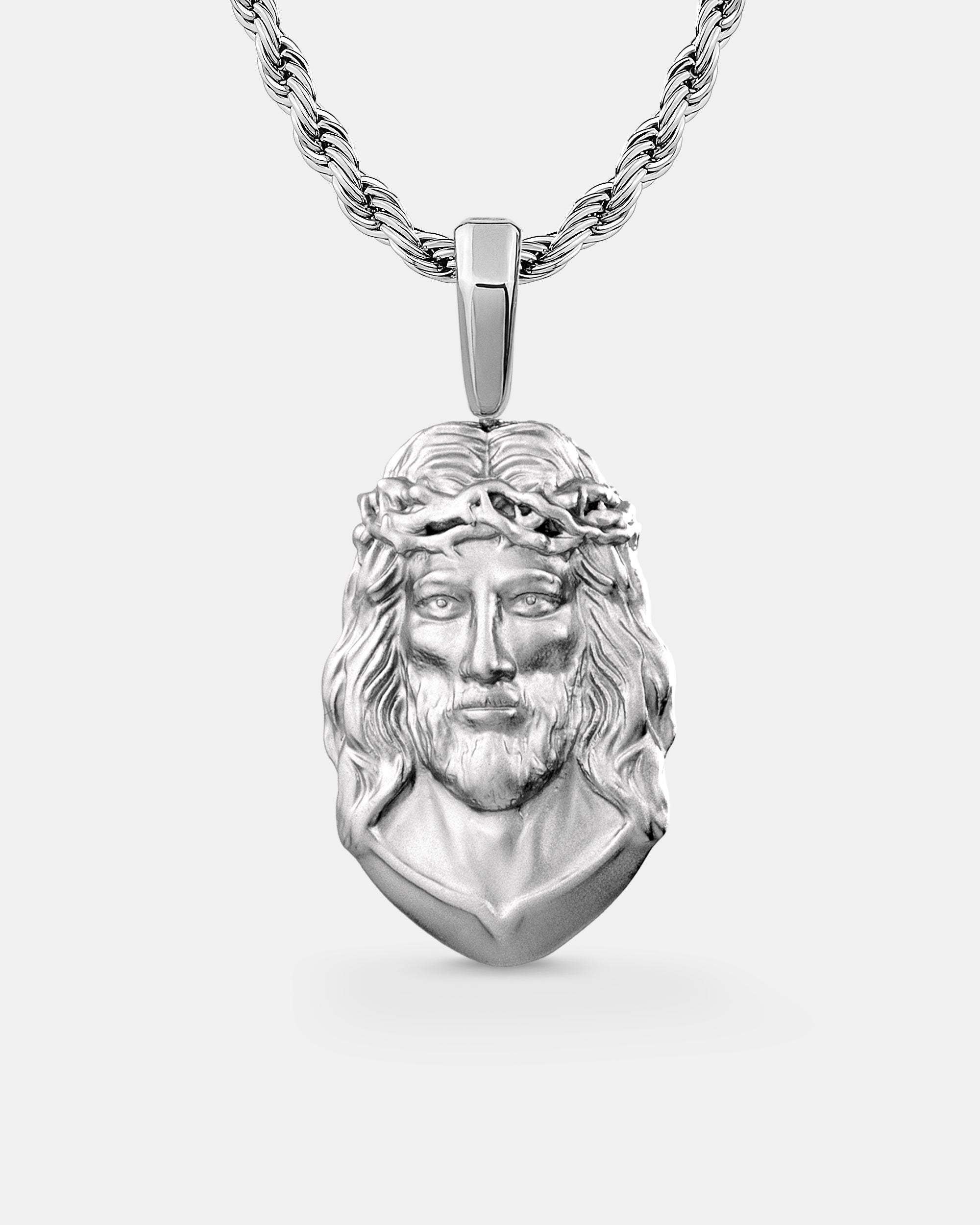 Jesus Face Silver Back